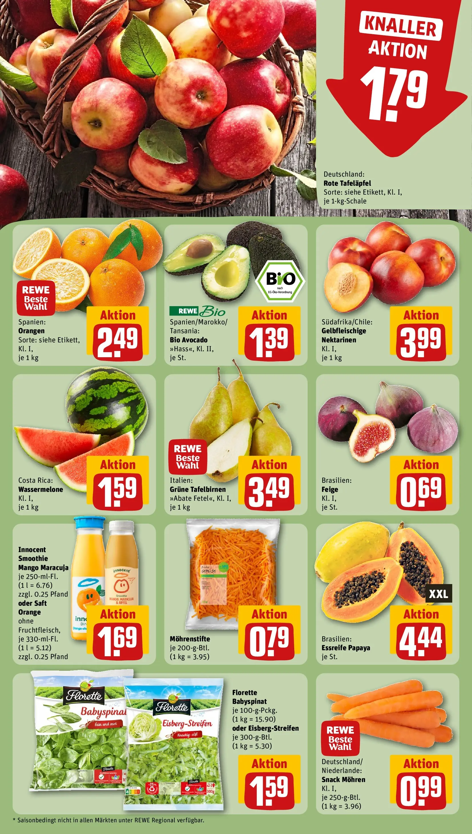 REWE Prospekt ab 09.03.2026 zum Blättern » Angebote | Seite: 6 | Produkte: Äpfel, Orangen, Mango, Saft