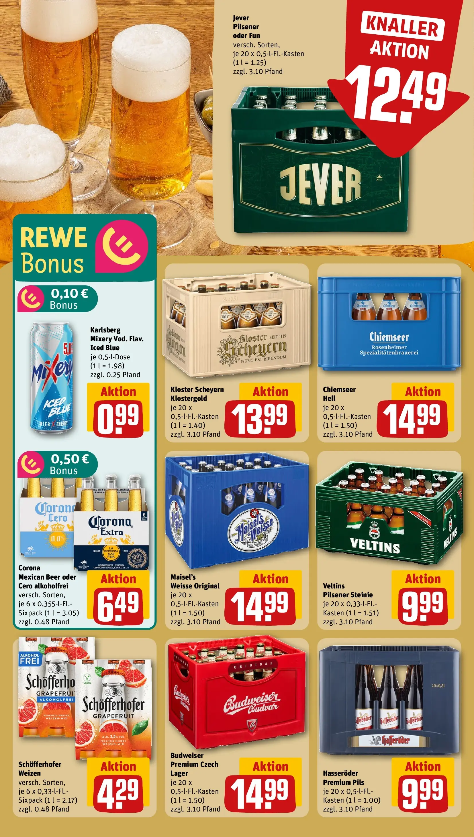 REWE Prospekt ab 09.03.2026 zum Blättern » Angebote | Seite: 17 | Produkte: Bier, Grapefruit, Budweiser, Mixery