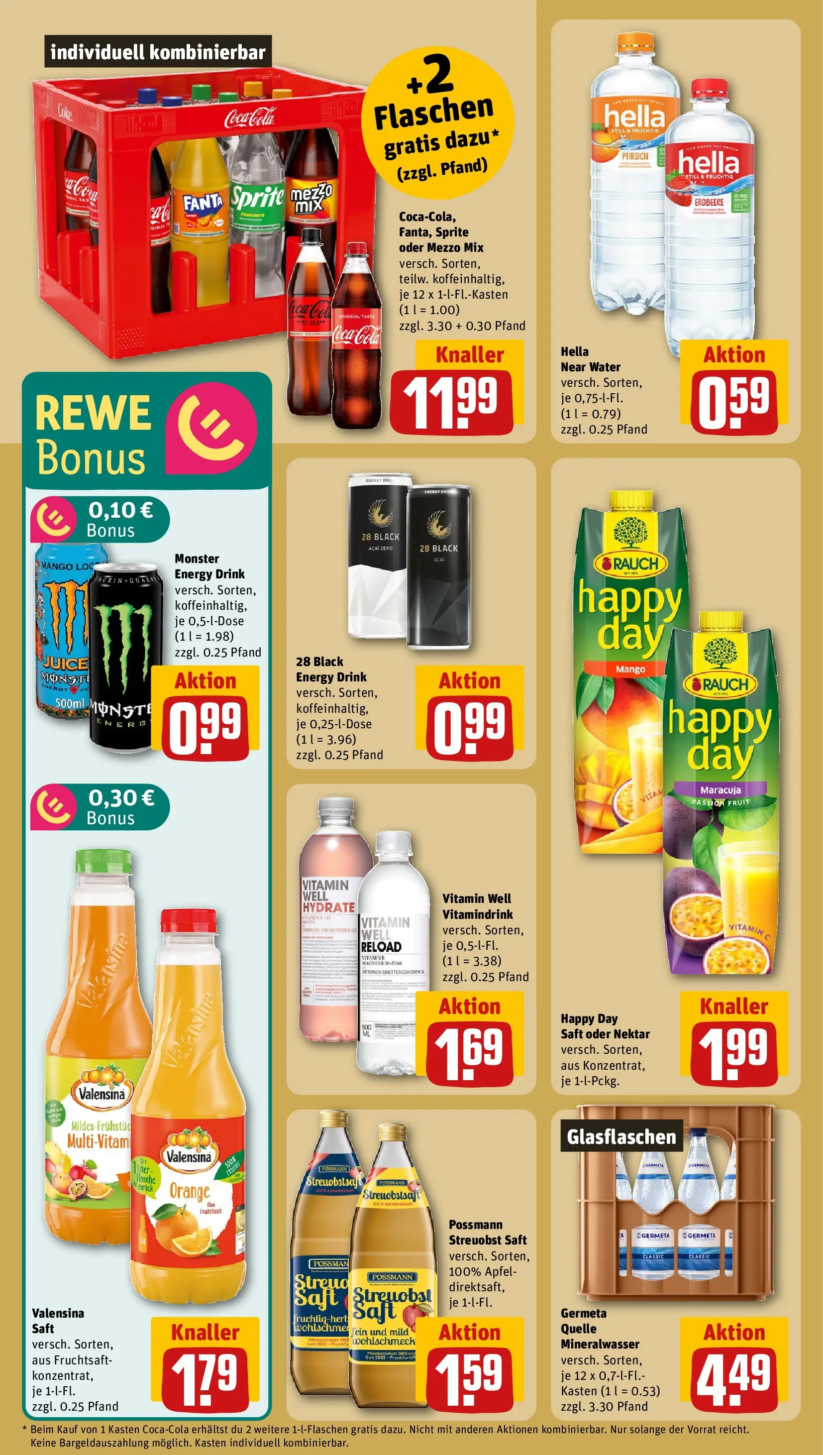 REWE Prospekt ab 09.03.2026 zum Blättern » Angebote | Seite: 16 | Produkte: Sprite, Äpfel, Monster, Saft