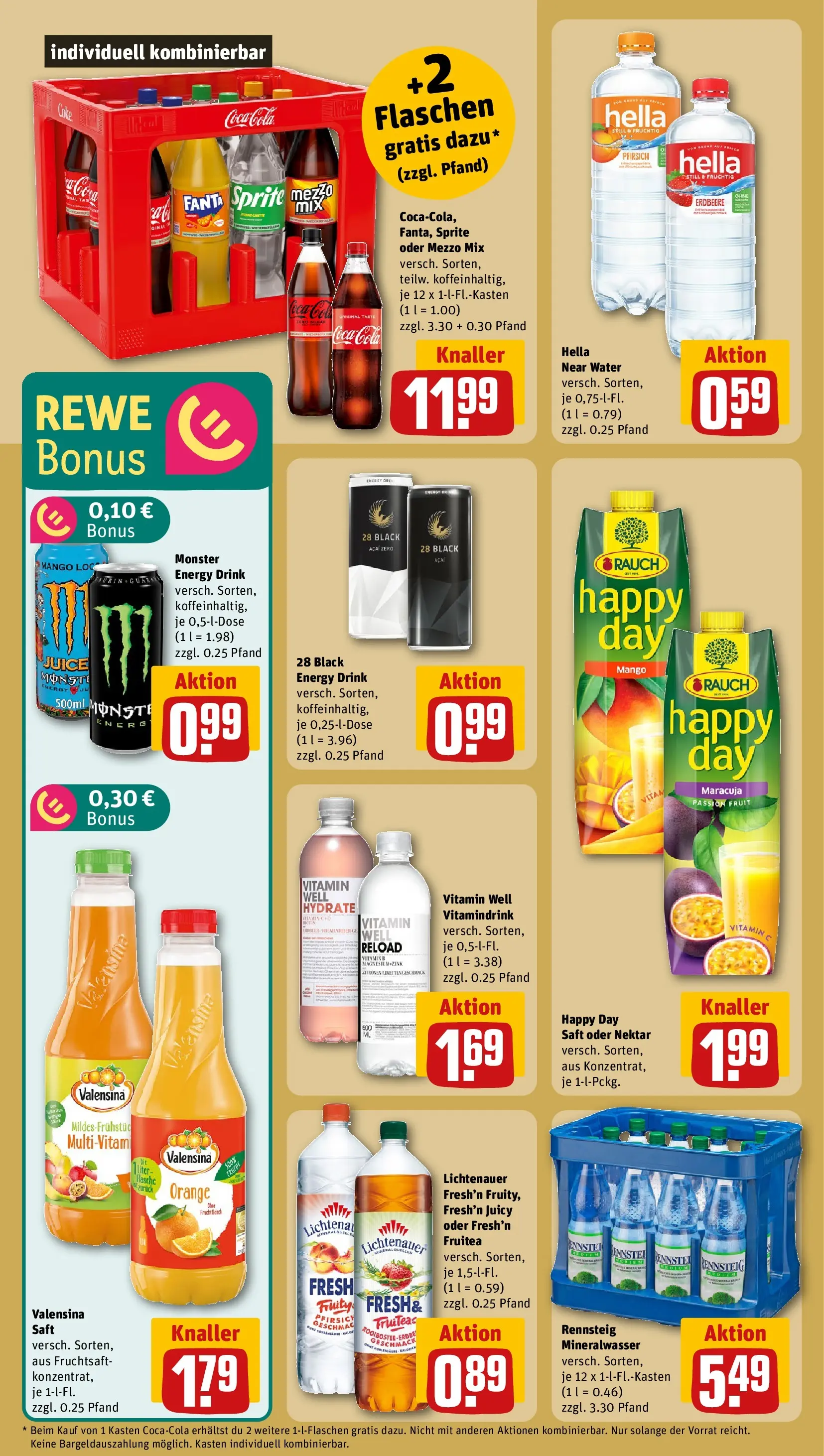 REWE Prospekt ab 09.03.2026 zum Blättern » Angebote | Seite: 14 | Produkte: Sprite, Mineralwasser, Pfirsich, Zitronen