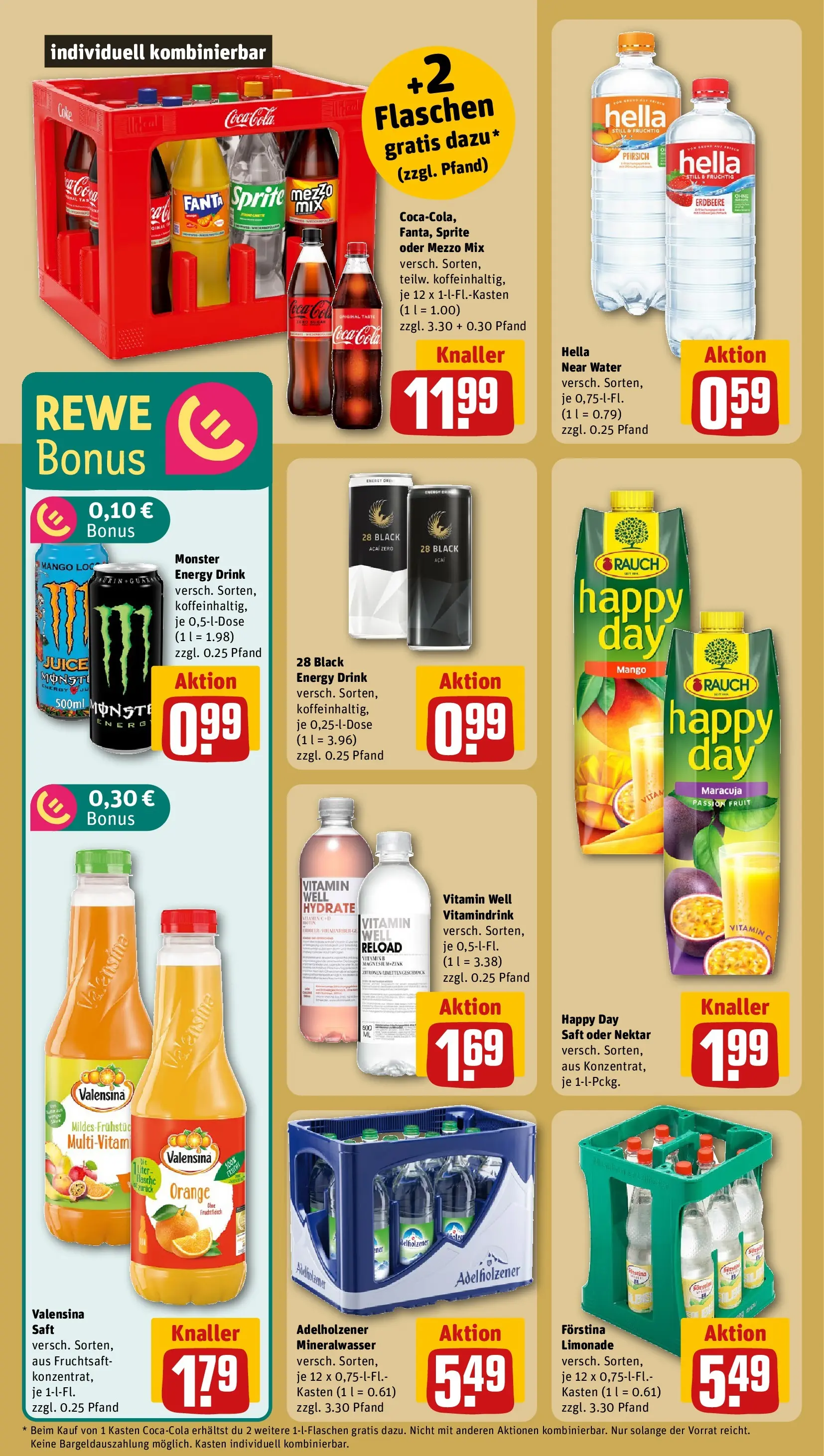 REWE Prospekt ab 09.03.2026 zum Blättern » Angebote | Seite: 16 | Produkte: Sprite, Cola, Energy, Mango