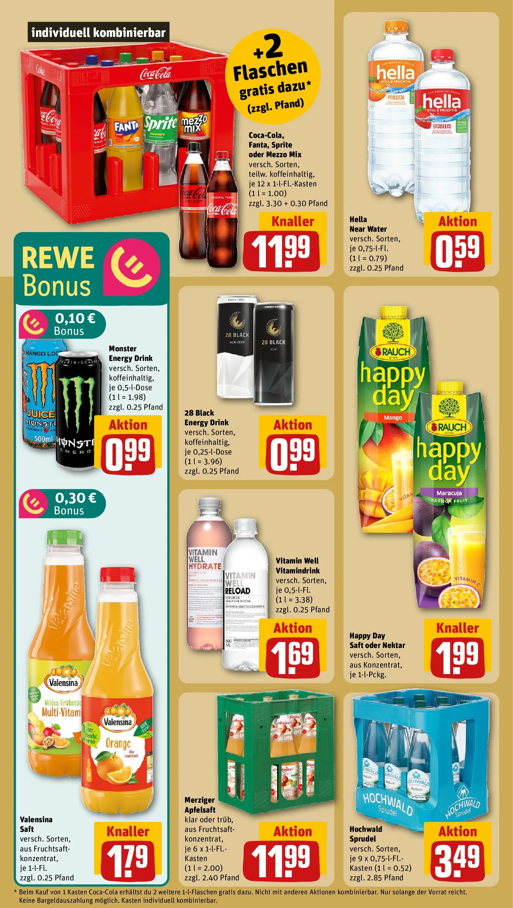 REWE Prospekt ab 09.03.2026 zum Blättern » Angebote | Seite: 16 | Produkte: Sprite, Valensina, Monster, Fruchtsaft