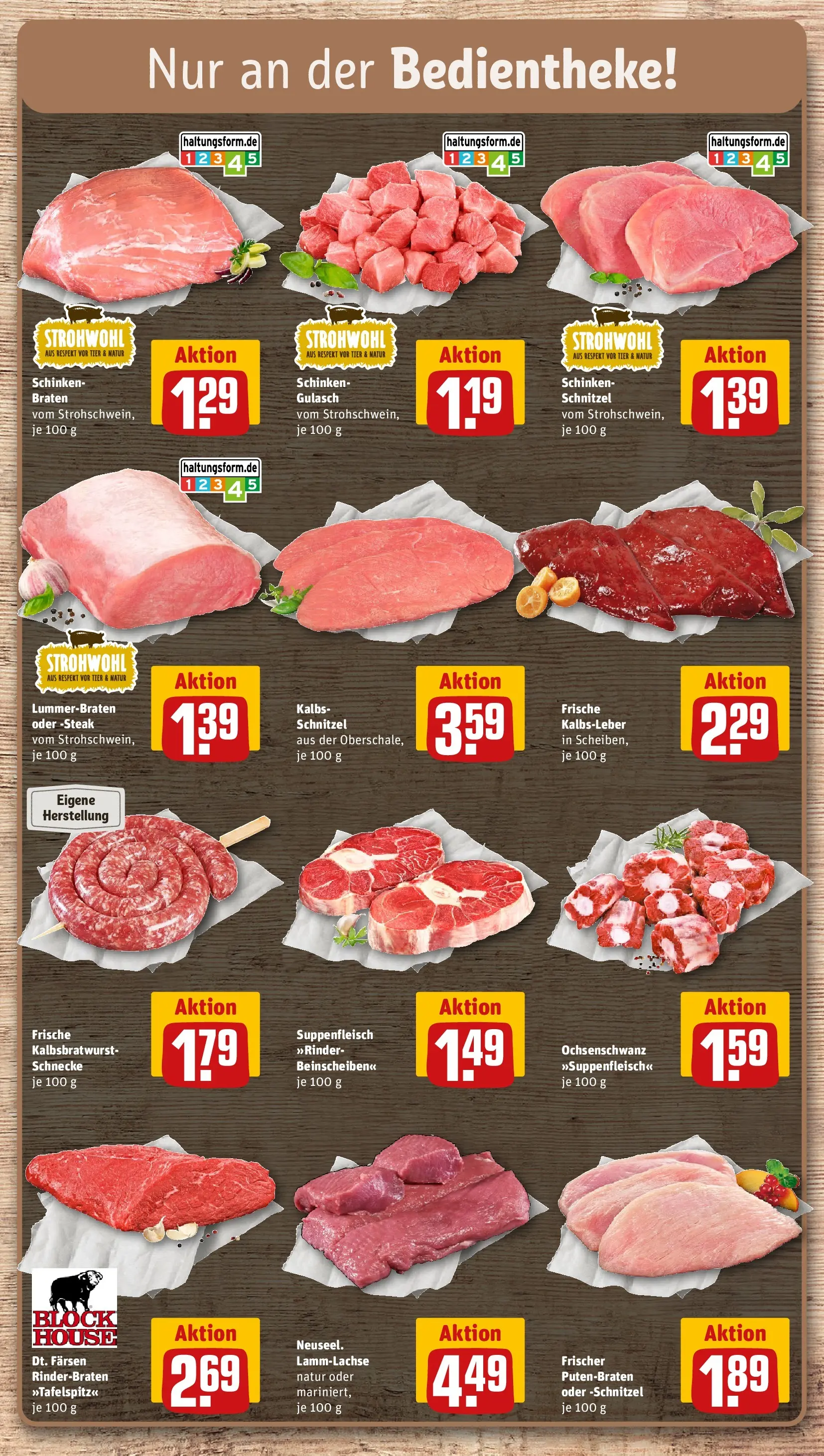 REWE Prospekt ab 09.03.2026 zum Blättern » Angebote | Seite: 8 | Produkte: Rinderbraten, Schnitzel, Suppenfleisch, Steak