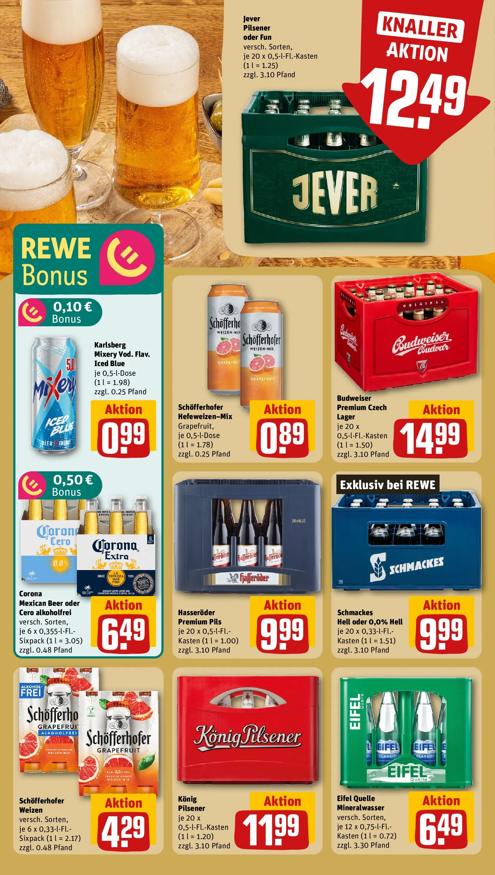 REWE Prospekt ab 09.03.2026 zum Blättern » Angebote | Seite: 15 | Produkte: Bier, Mineralwasser, Jever, Hasseröder