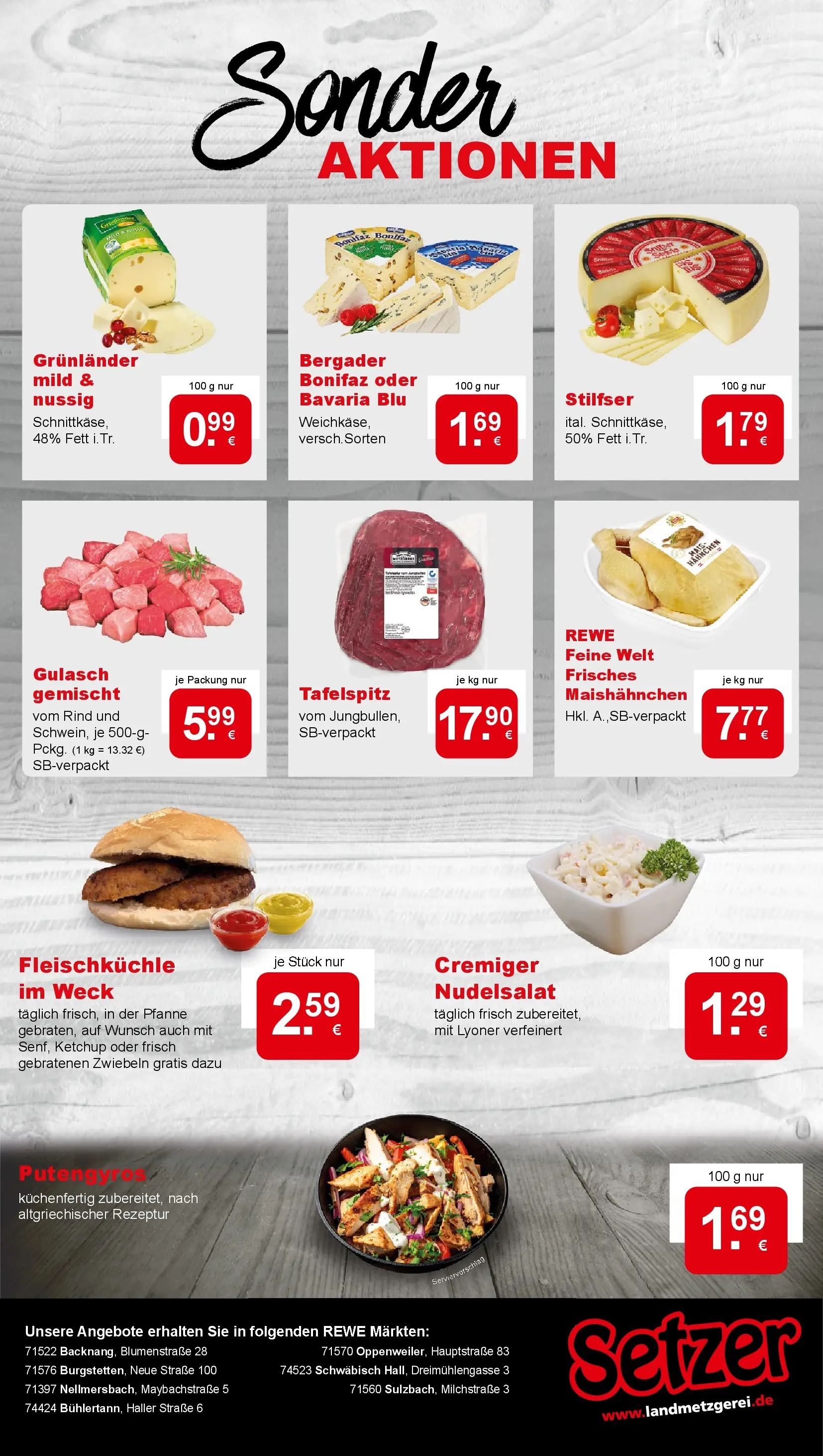 REWE Prospekt ab 09.03.2026 zum Blättern » Angebote | Seite: 9 | Produkte: Hahnchen, Gyros, Zwiebeln, Gulasch