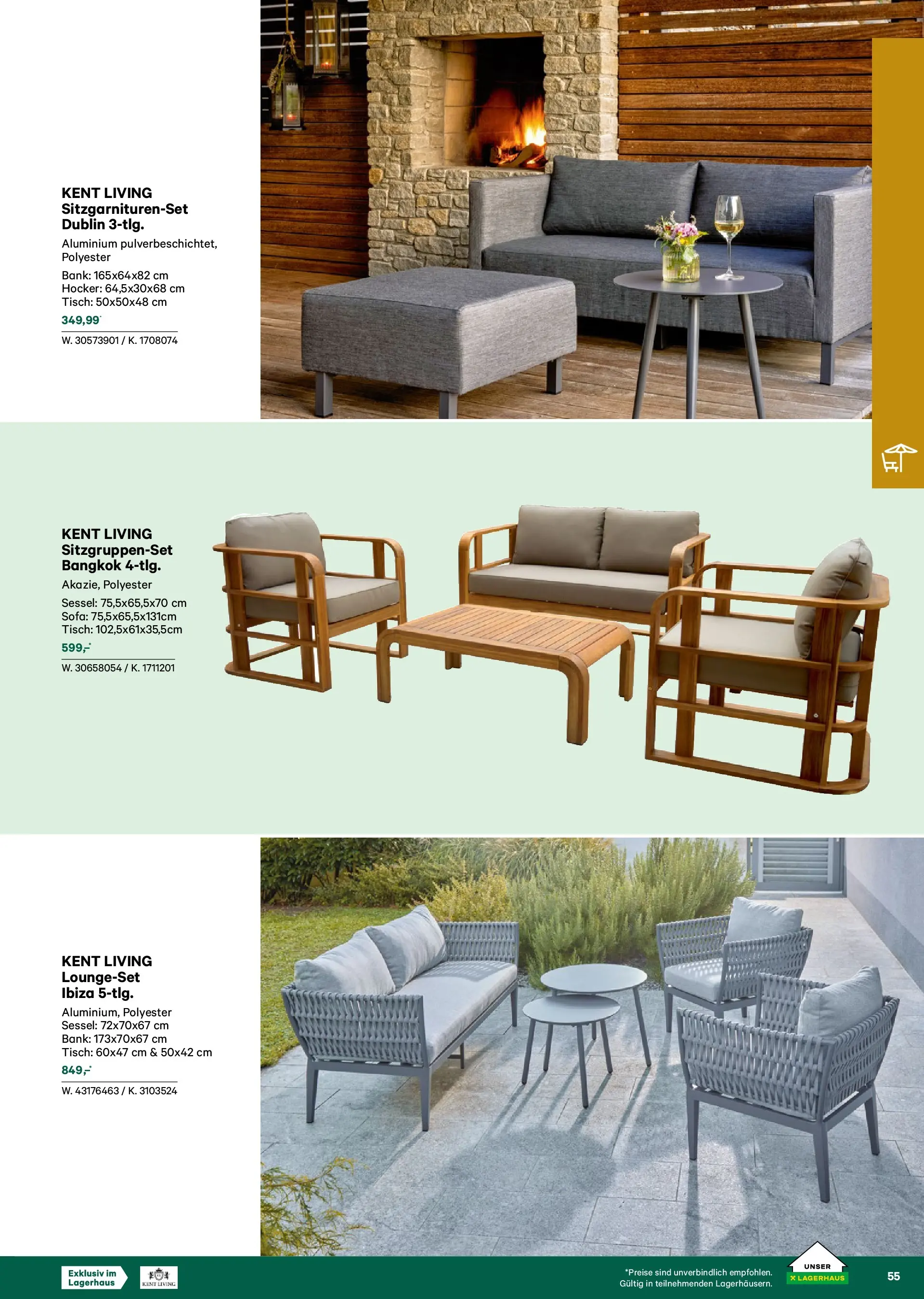 Lagerhaus Garten & Freizeit Katalog 2026 - Regau, Weyer von 01.03.2026 - Aktuelle Angebote | Seite: 55 | Produkte: Sofa, Sessel, Tisch