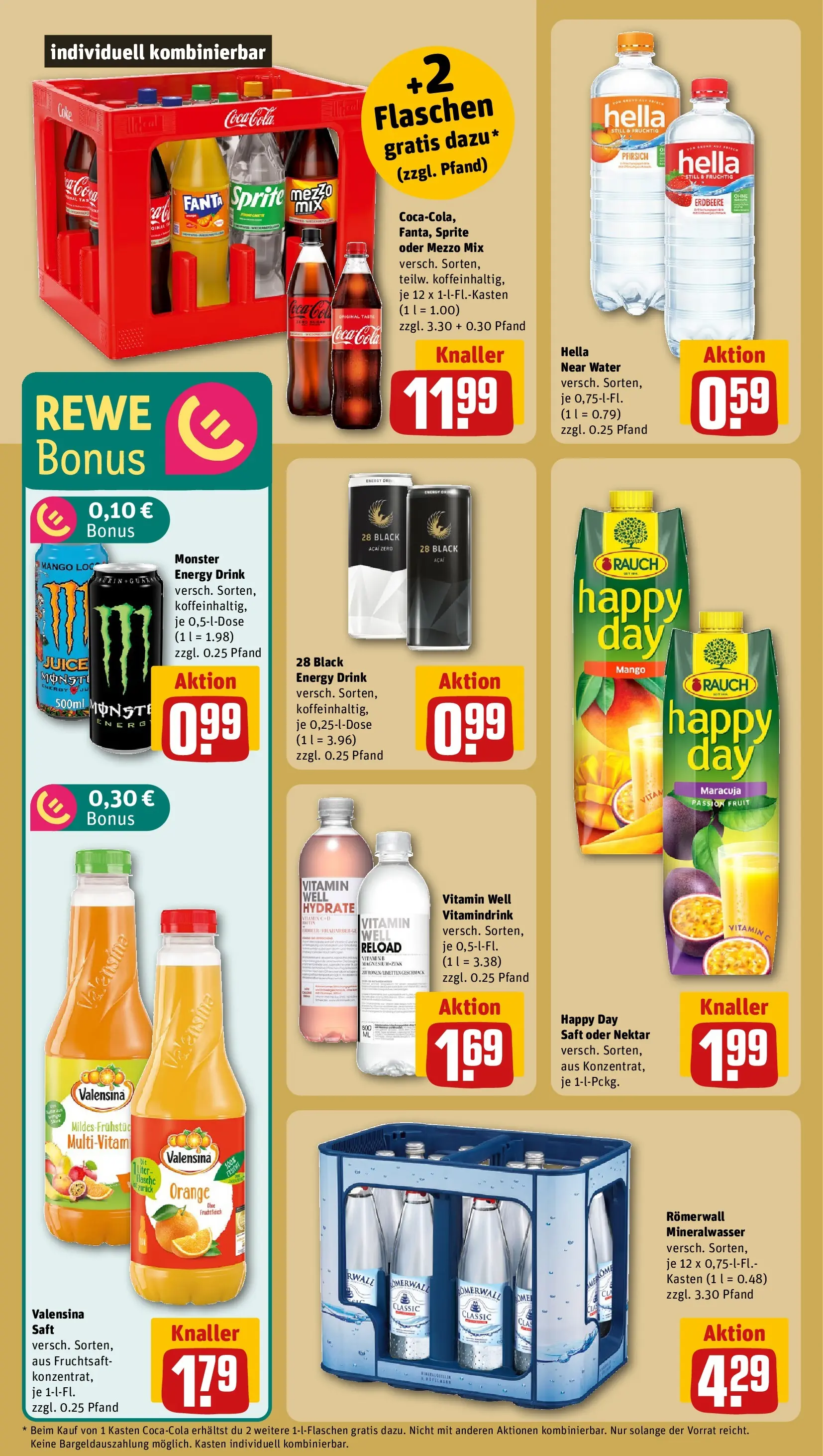 REWE Prospekt ab 09.03.2026 zum Blättern » Angebote | Seite: 14 | Produkte: Mezzo mix, Energy, Mango, Pfirsich