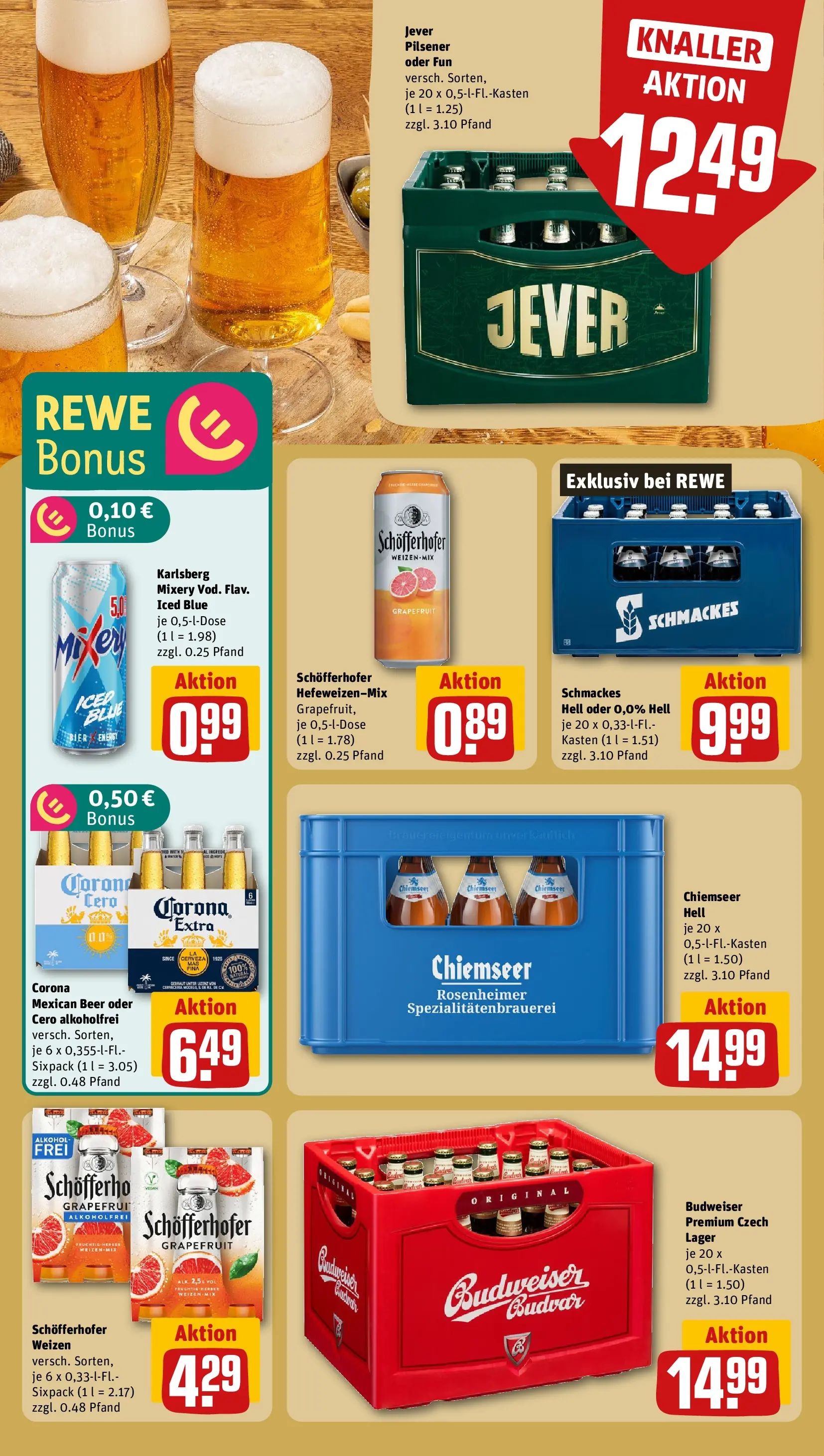REWE Prospekt ab 09.03.2026 zum Blättern » Angebote | Seite: 15 | Produkte: Energy, Grapefruit, Jever, Budweiser