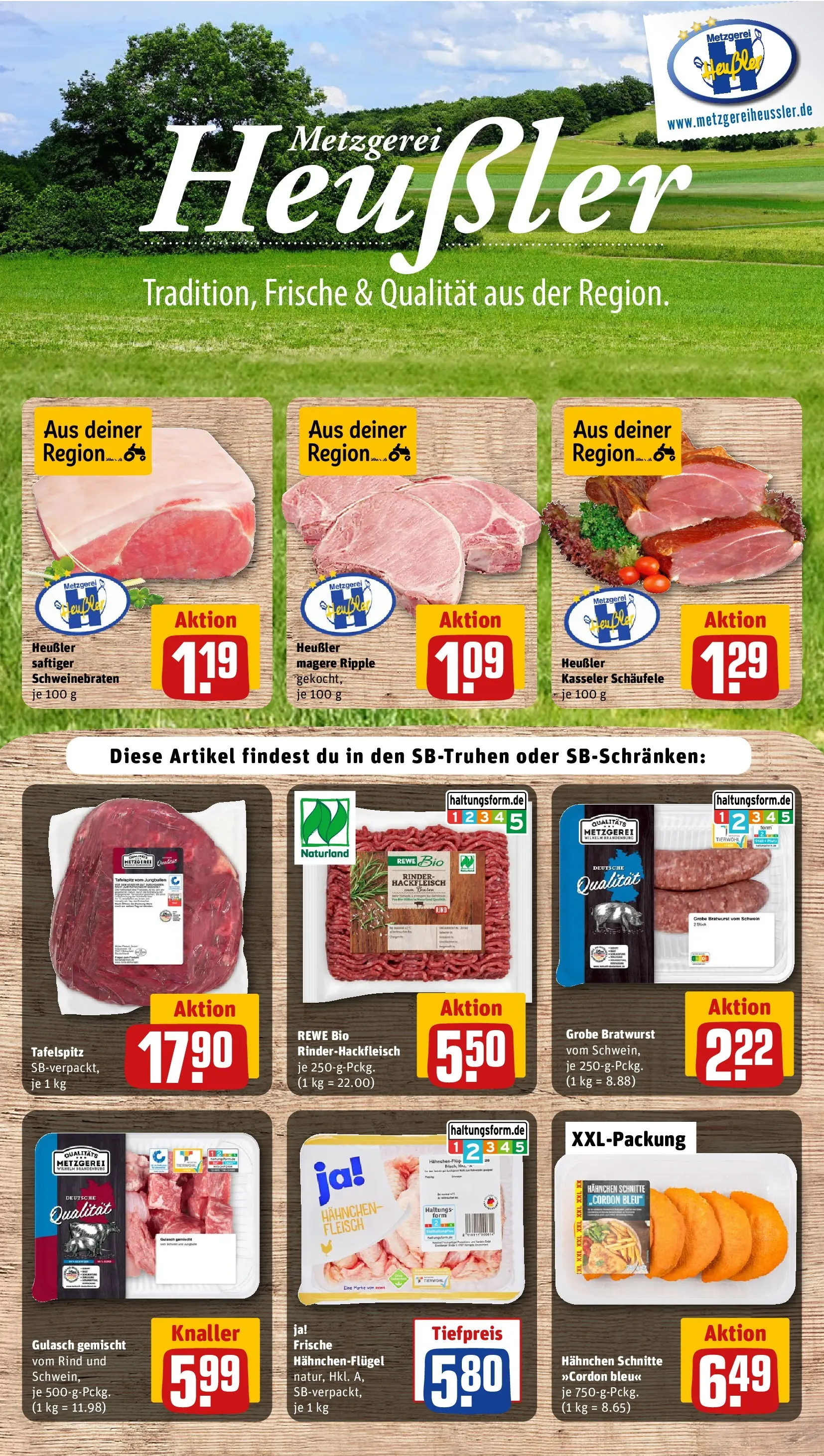 REWE Prospekt ab 09.03.2026 zum Blättern » Angebote | Seite: 8 | Produkte: Bratwurst, Gulasch, Fleisch, Hackfleisch