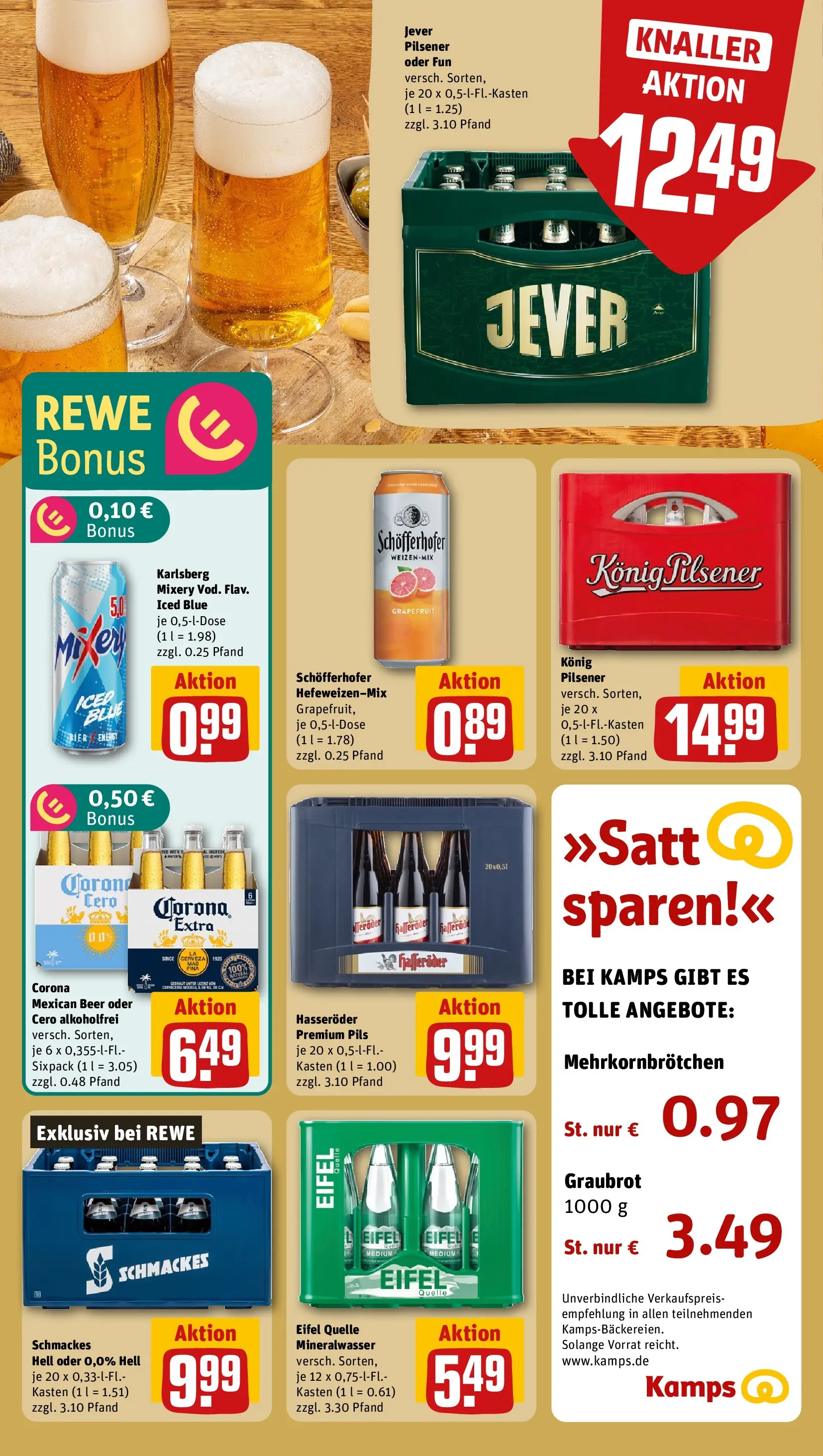 REWE Prospekt ab 09.03.2026 zum Blättern » Angebote | Seite: 15 | Produkte: Konig pilsener, Pils, Grapefruit, Hasseröder