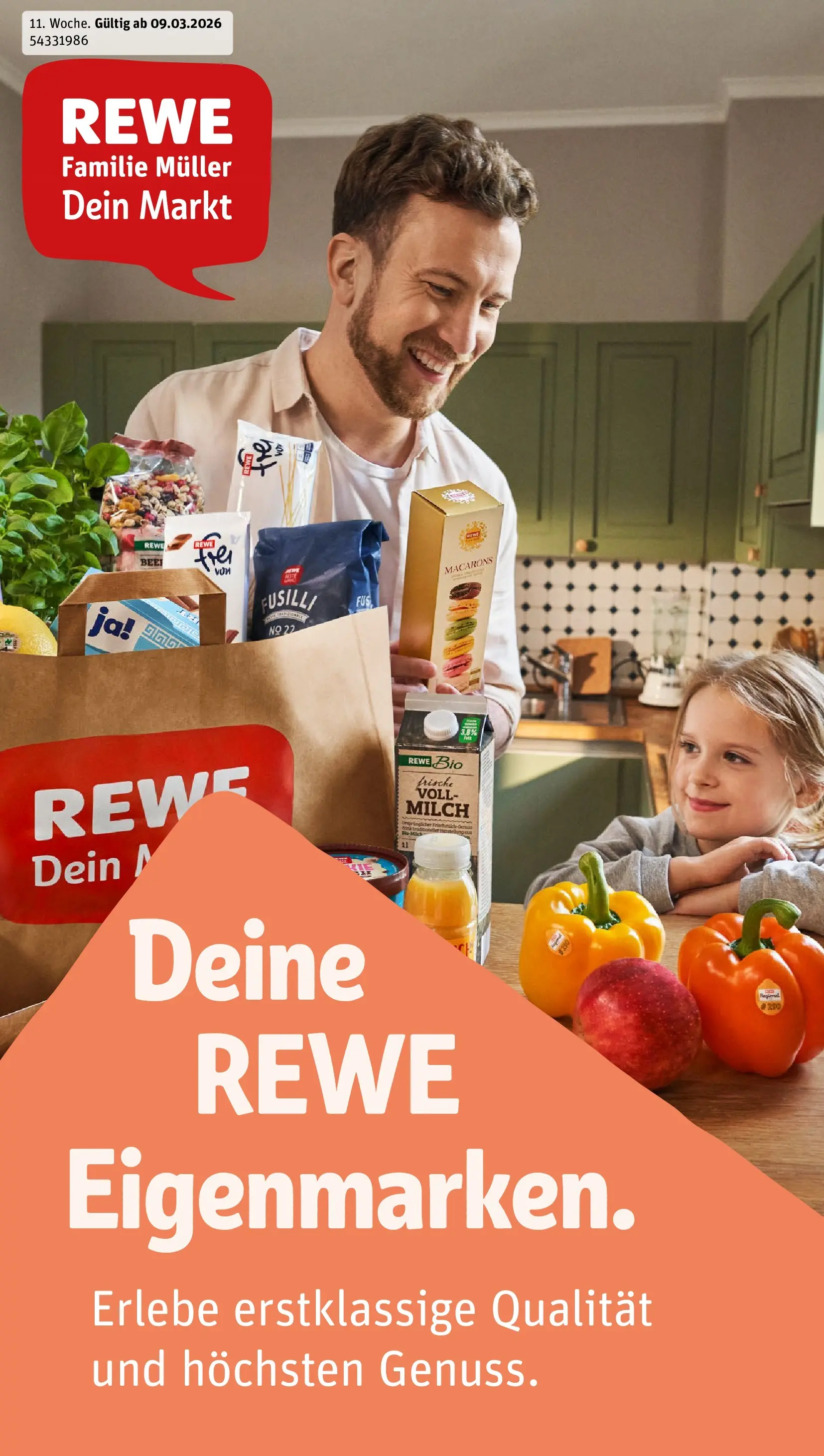 REWE Prospekt ab 09.03.2026 zum Blättern » Angebote | Seite: 1 | Produkte: Milch, Pasta