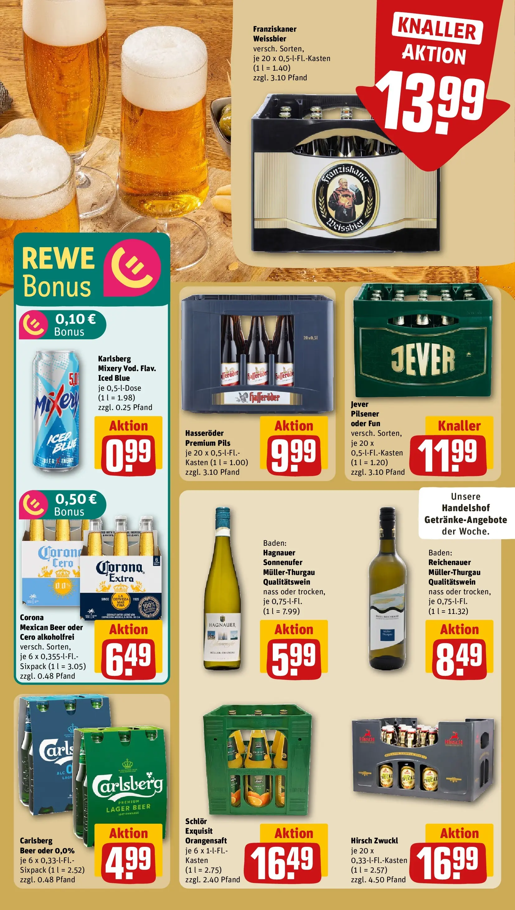 REWE Prospekt ab 09.03.2026 zum Blättern » Angebote | Seite: 17 | Produkte: Energy, Weißbier, Orangensaft, Hasseröder