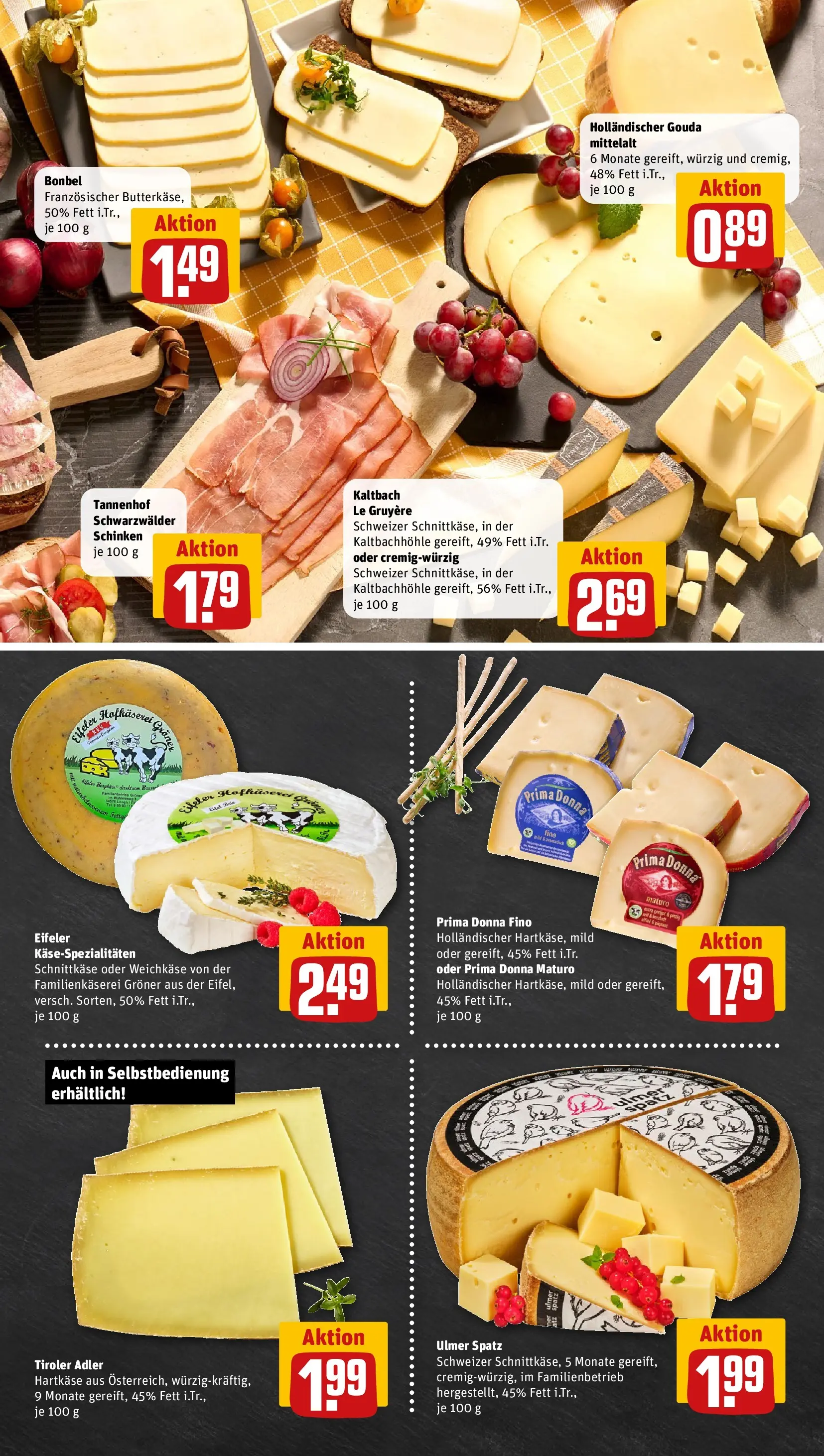 REWE Prospekt ab 09.03.2026 zum Blättern » Angebote | Seite: 9 | Produkte: Butter, Gouda, Schinken