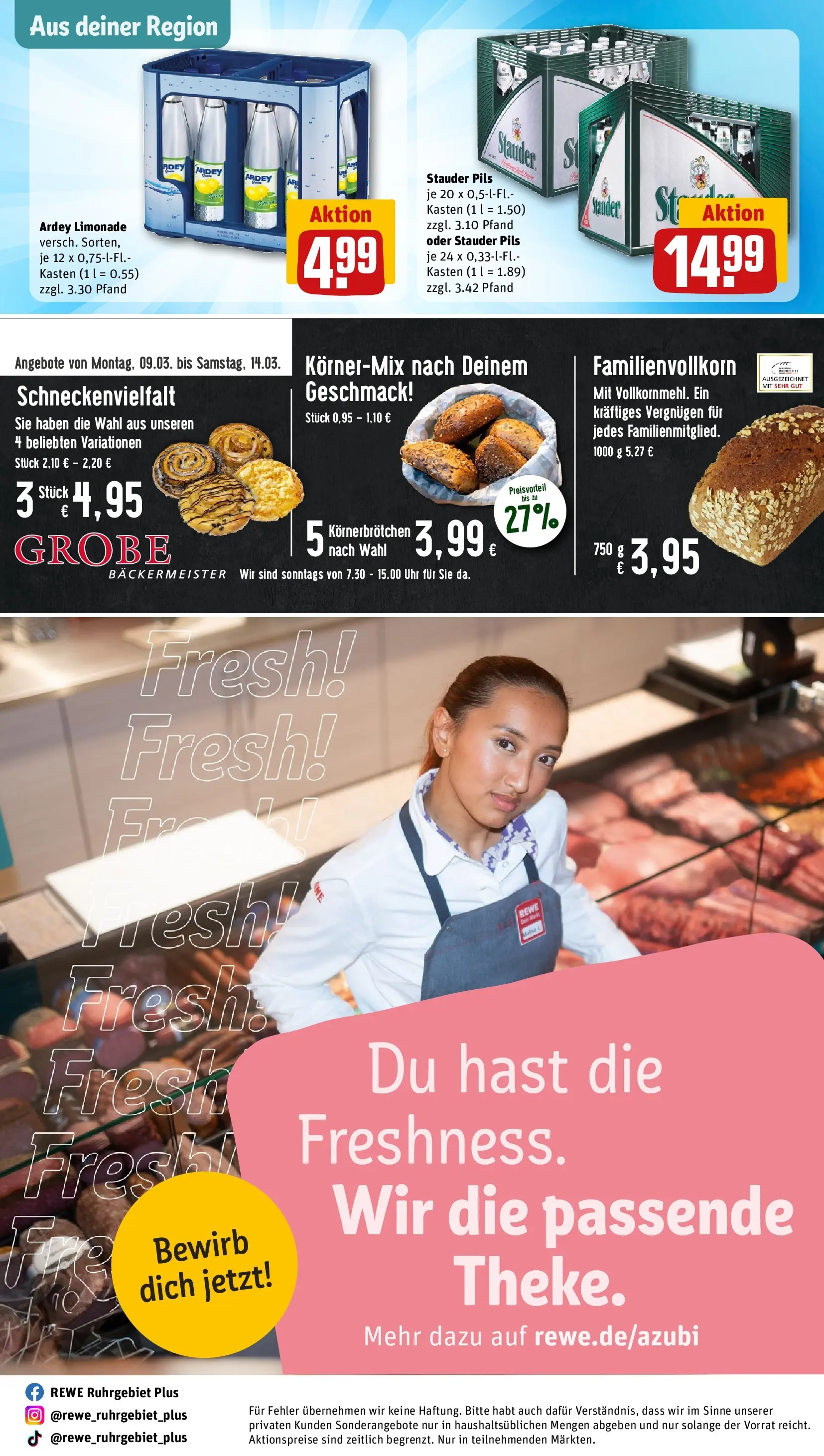 REWE Prospekt ab 09.03.2026 zum Blättern » Angebote | Seite: 29 | Produkte: Pils, Limonade, Uhr