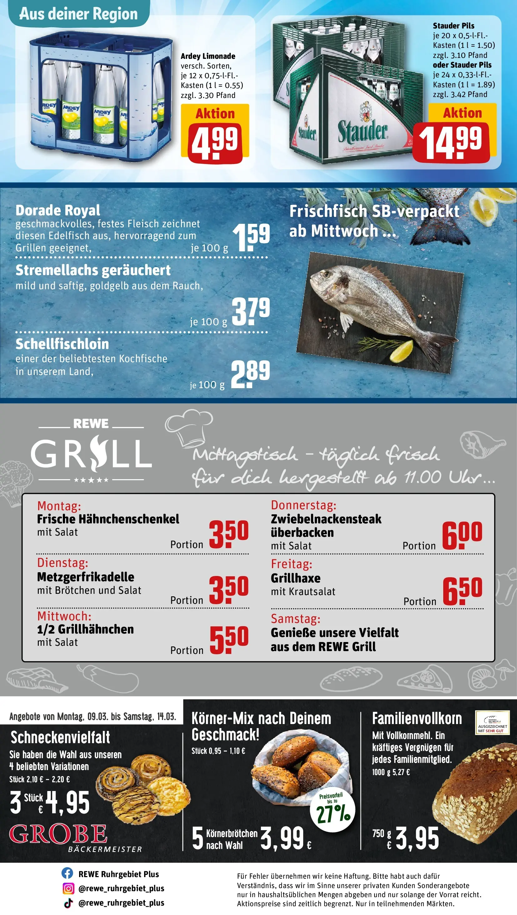 REWE Prospekt ab 09.03.2026 zum Blättern » Angebote | Seite: 28 | Produkte: Grill, Pils, Steak, Fleisch