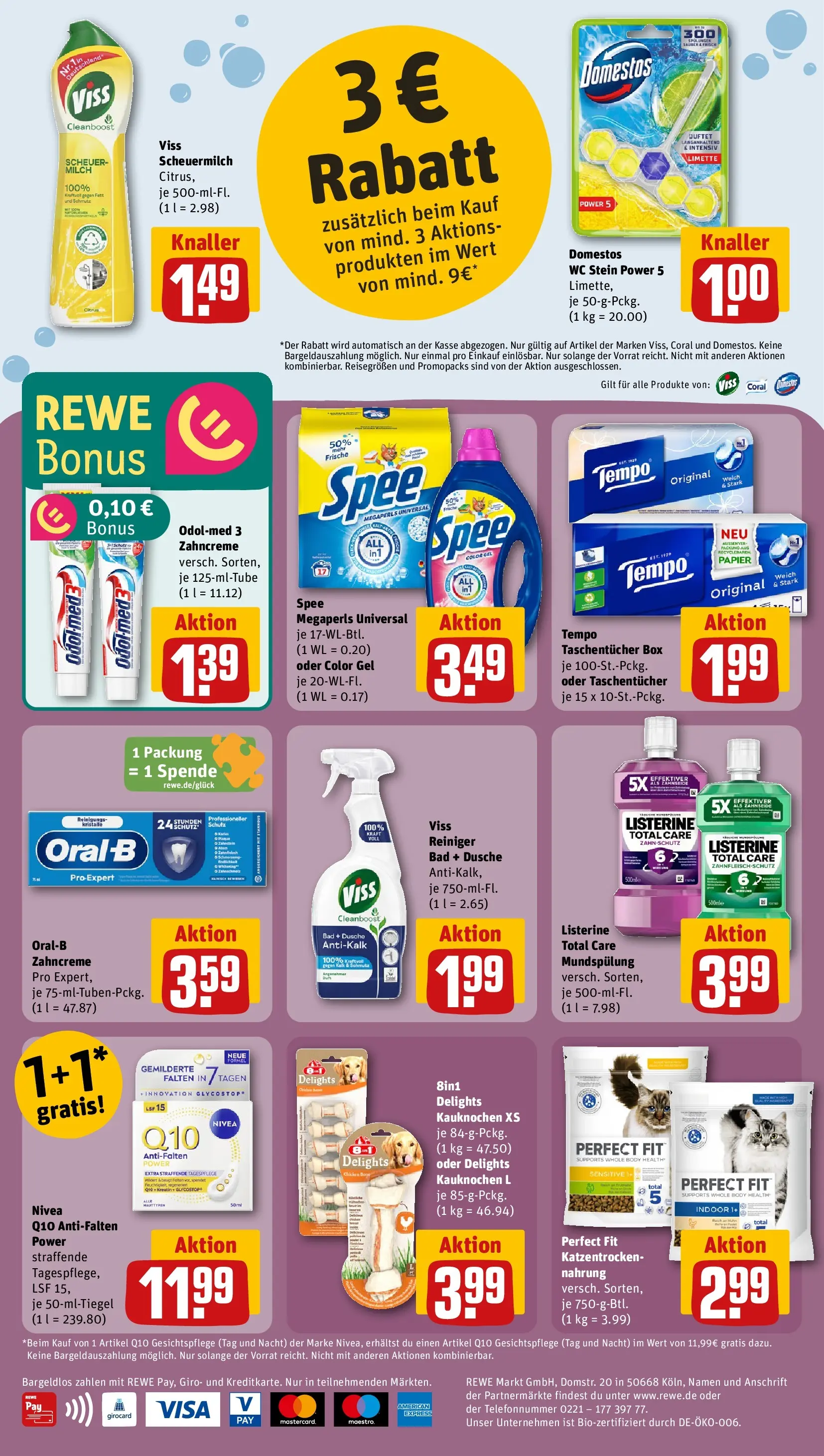 REWE Prospekt ab 09.03.2026 zum Blättern » Angebote | Seite: 16 | Produkte: Bad, Spee, Tempo, WC Stein