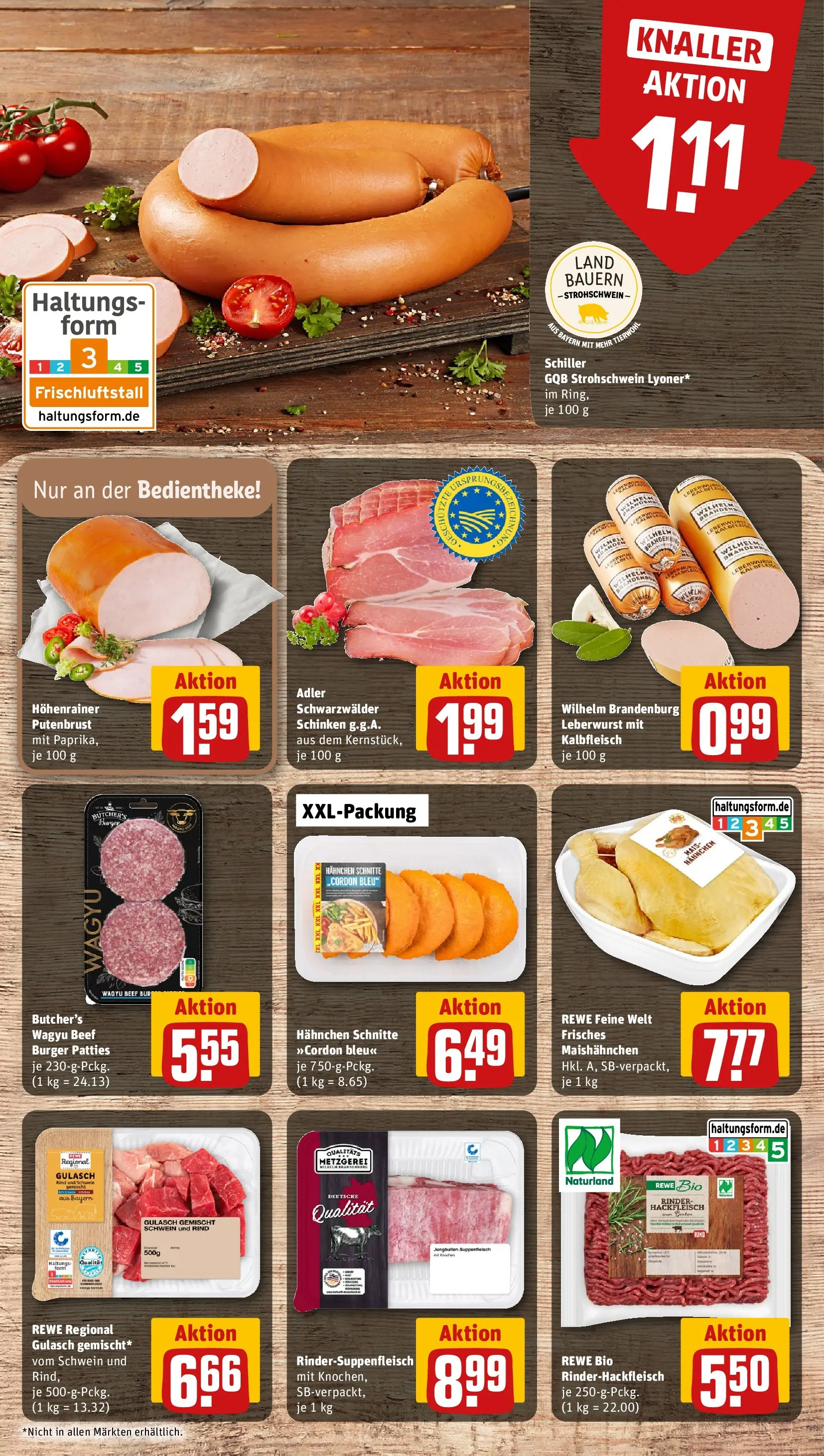 REWE Prospekt ab 09.03.2026 zum Blättern » Angebote | Seite: 8 | Produkte: Hahnchen, Gulasch, Schinken, Hackfleisch