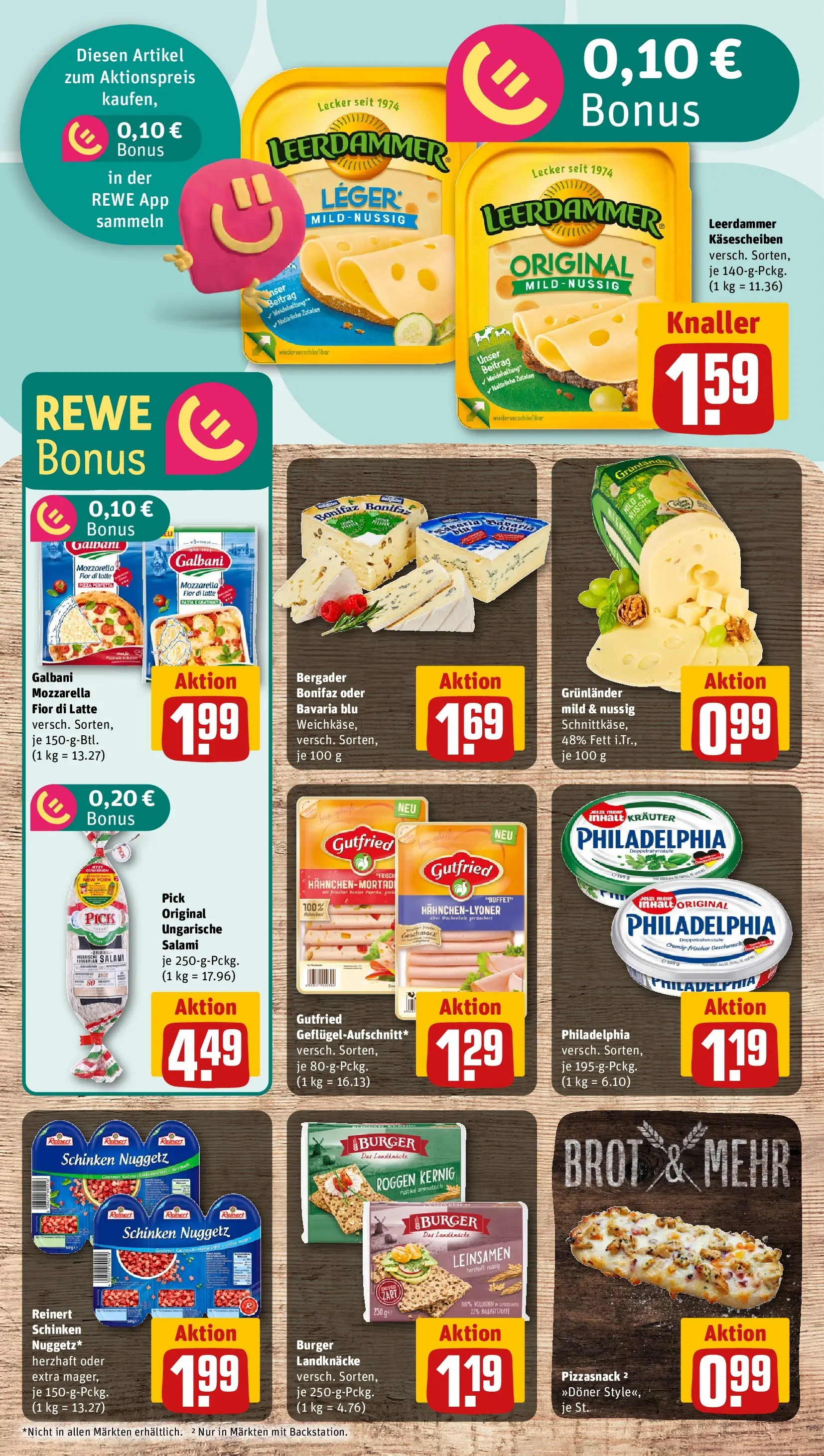 REWE Prospekt ab 09.03.2026 zum Blättern » Angebote | Seite: 9 | Produkte: Burger, Pasta, Schinken, Pizza