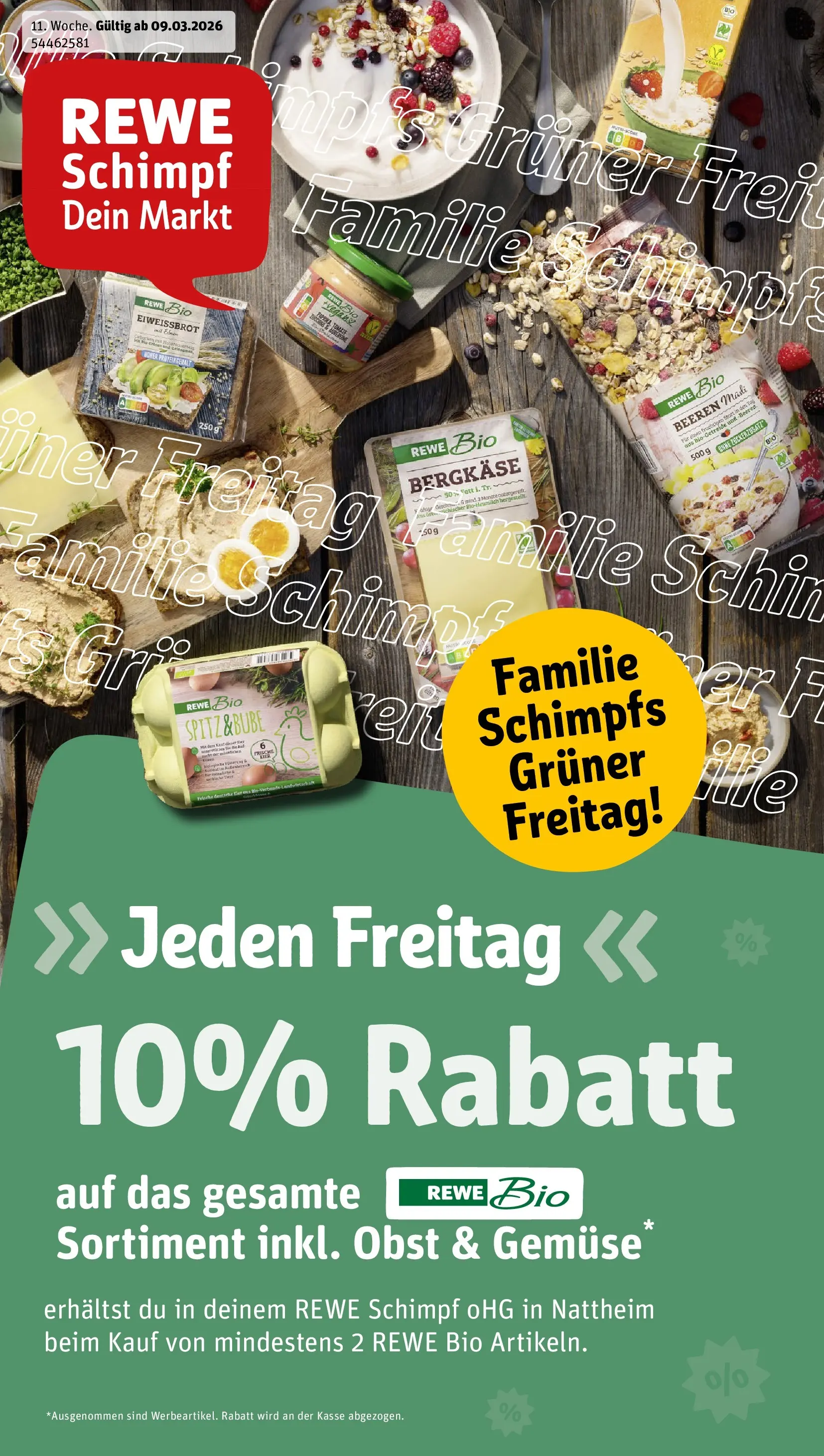 REWE Prospekt ab 09.03.2026 zum Blättern » Angebote | Seite: 1 | Produkte: Eier, Gemüse, BH, Getreide