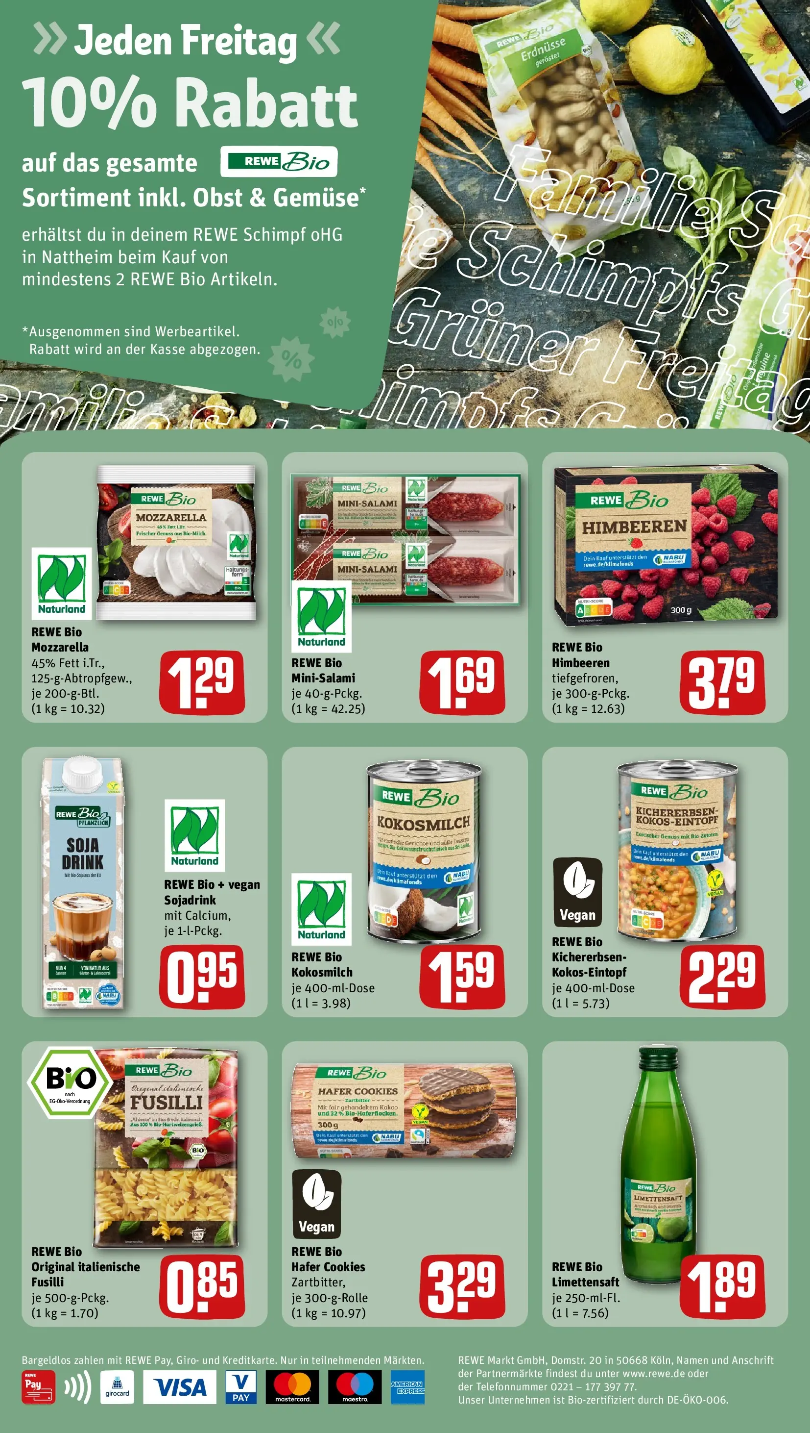 REWE Prospekt ab 09.03.2026 zum Blättern » Angebote | Seite: 2 | Produkte: Himbeeren, Mozzarella, Obst, Pasta