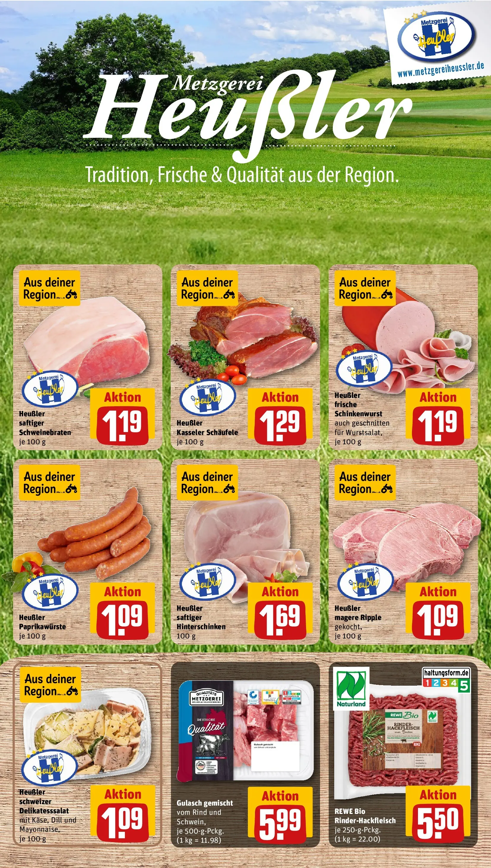 REWE Prospekt ab 09.03.2026 zum Blättern » Angebote | Seite: 8 | Produkte: Paprika, Gulasch, Dill, Hackfleisch