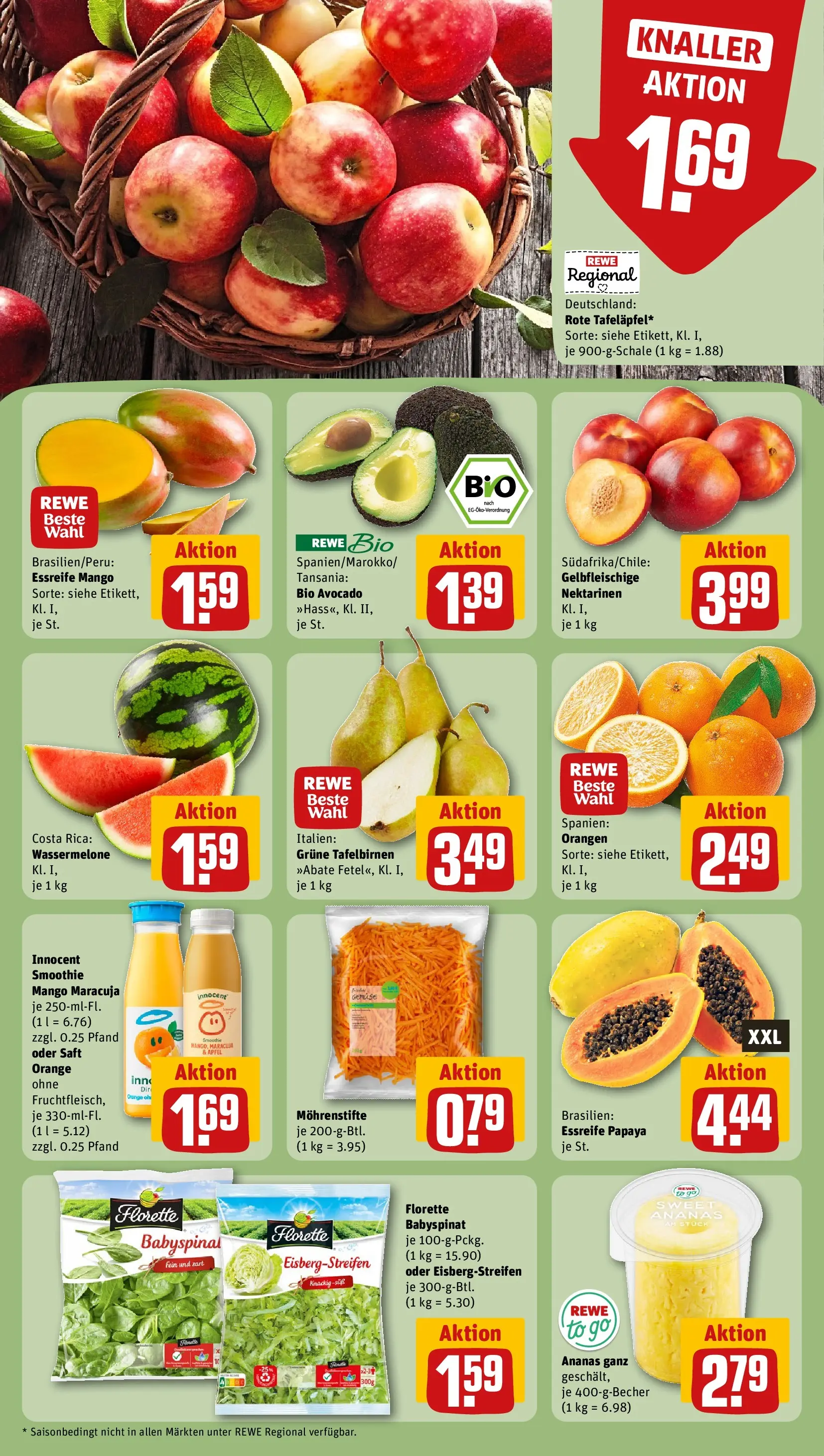 REWE Prospekt ab 09.03.2026 zum Blättern » Angebote | Seite: 6 | Produkte: Ananas, Avocado, Wassermelone, Saft