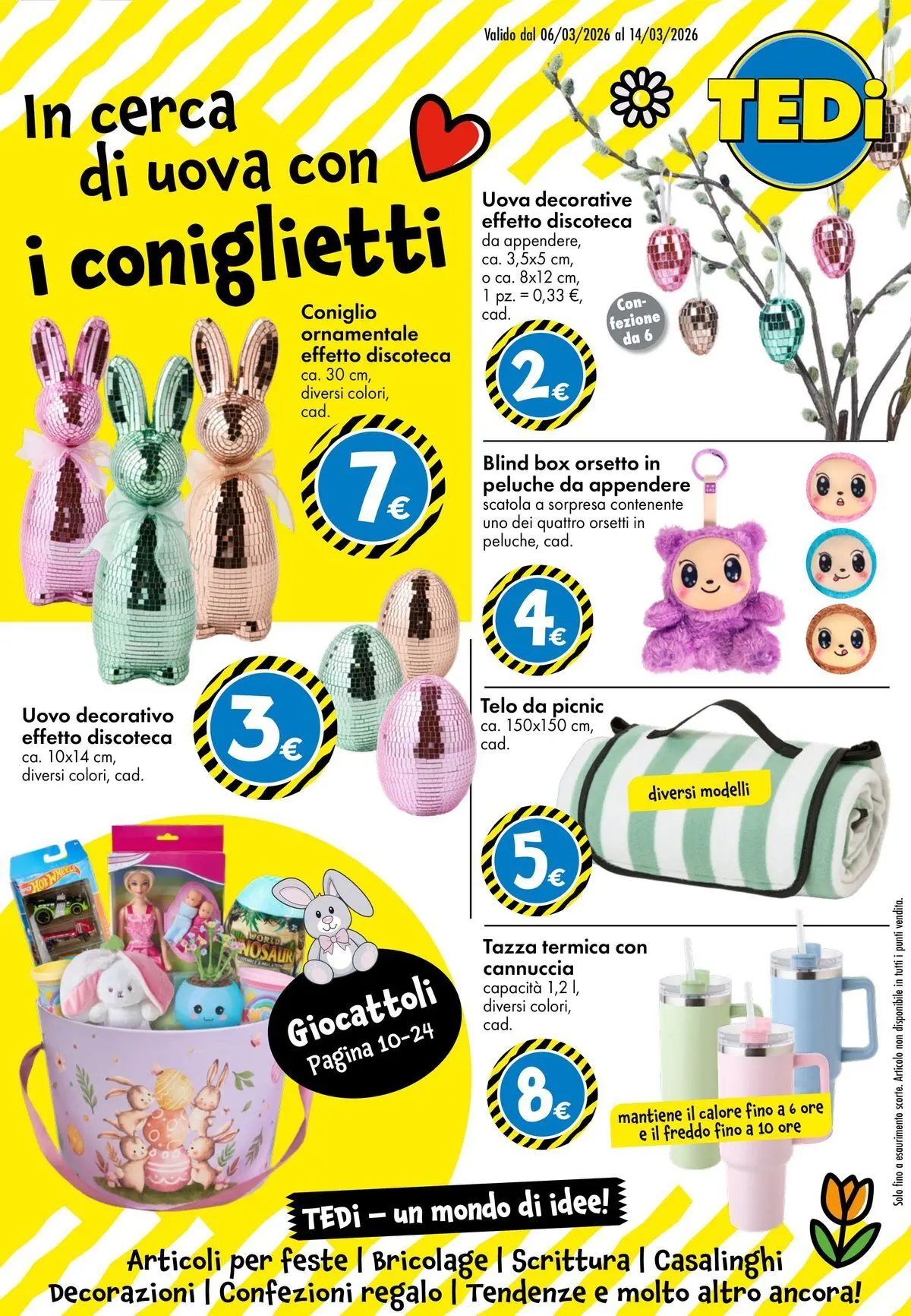 Nuovo TEDi volantino dal 06/03/2026 > offerte anteprima 🛍️ | Pagina: 1 | Prodotti: Peluche, Uova, Scatola, Decorazioni