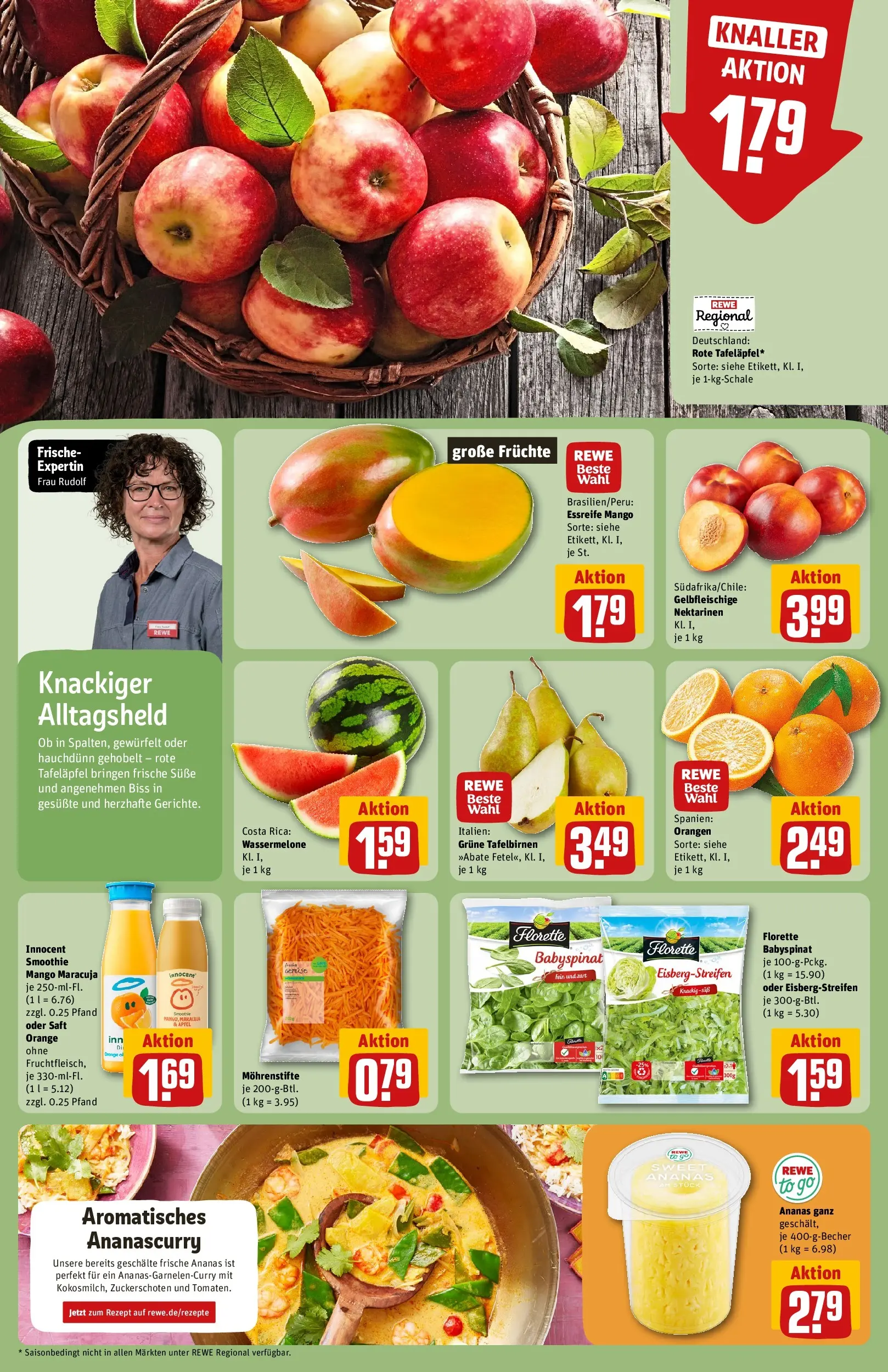 REWE Prospekt ab 09.03.2026 zum Blättern » Angebote | Seite: 6 | Produkte: Nektarinen, Äpfel, Mango, Wassermelone