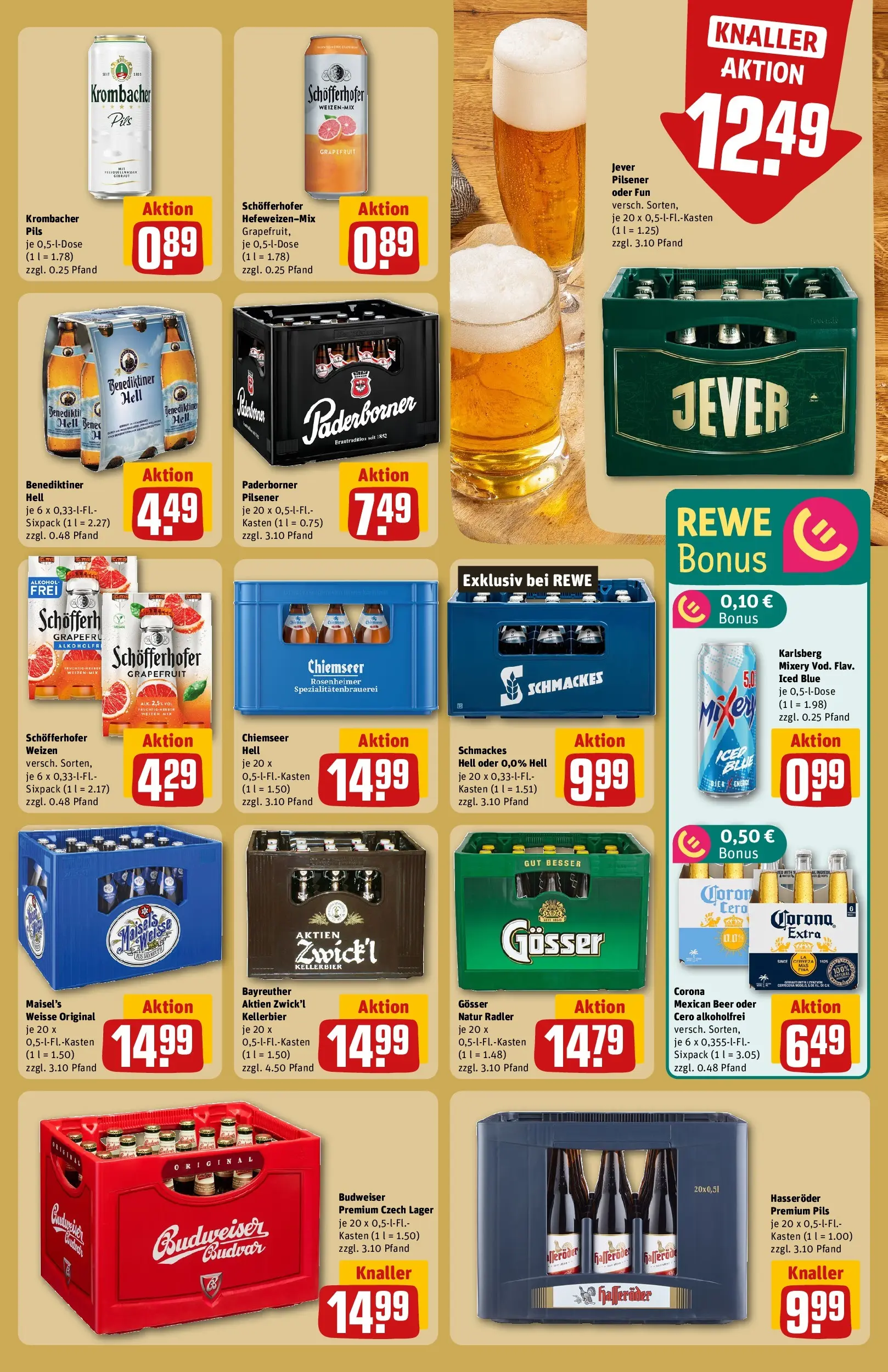 REWE Prospekt ab 09.03.2026 zum Blättern » Angebote | Seite: 17 | Produkte: Jever, Krombacher, Budweiser, Mixery