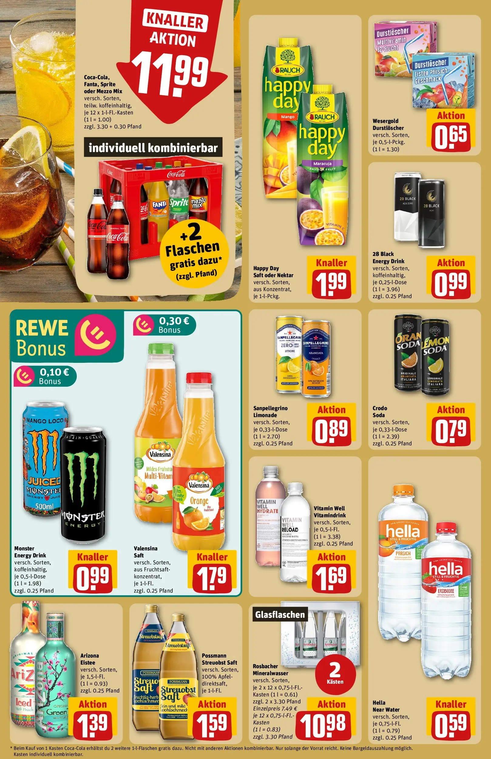REWE Prospekt ab 09.03.2026 zum Blättern » Angebote | Seite: 16 | Produkte: Coca cola, Energy, Zitrone, Fruchtsaft