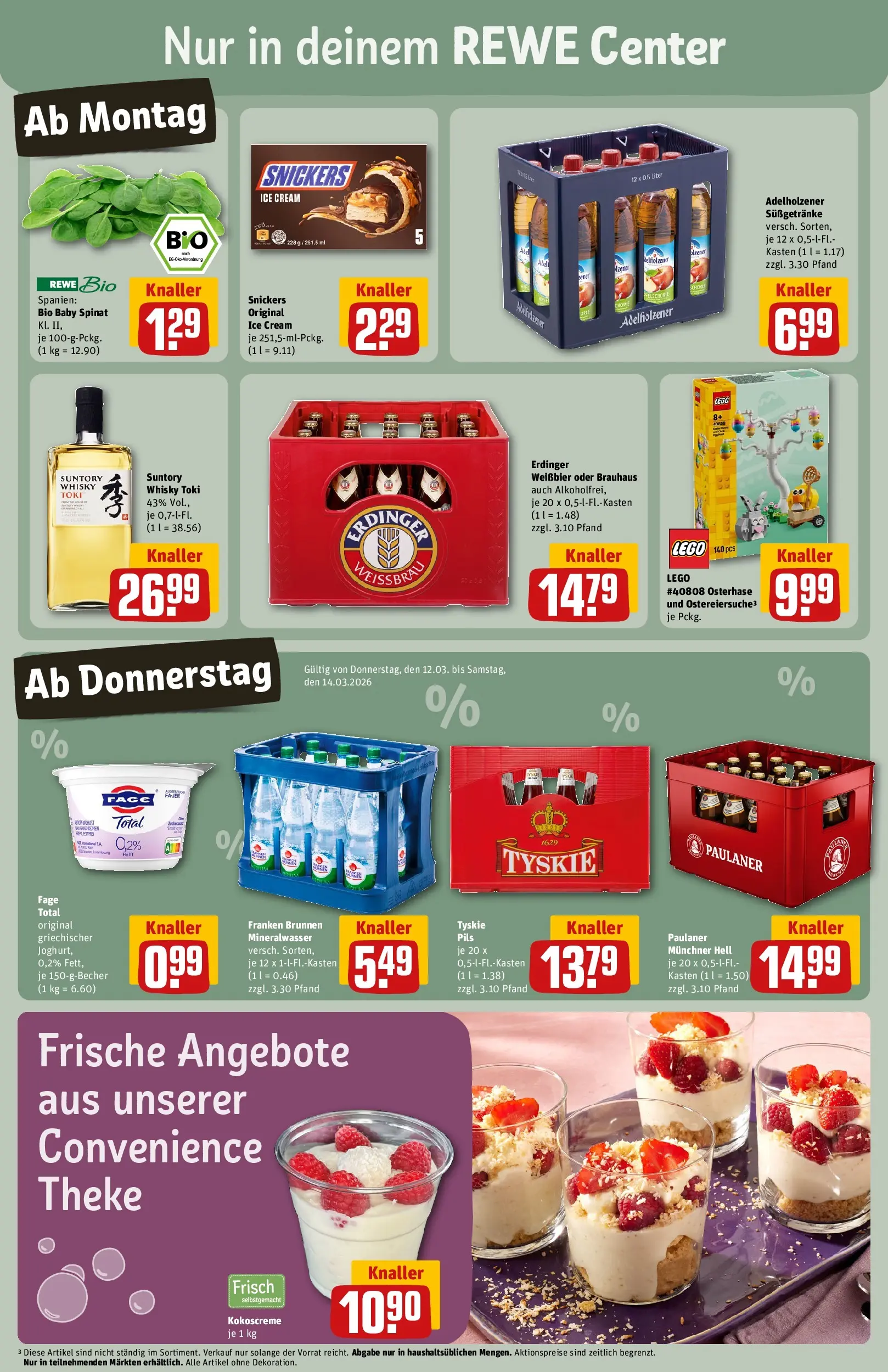 REWE Prospekt ab 09.03.2026 zum Blättern » Angebote | Seite: 3 | Produkte: Whisky, Tyskie, Erdinger, Mineralwasser