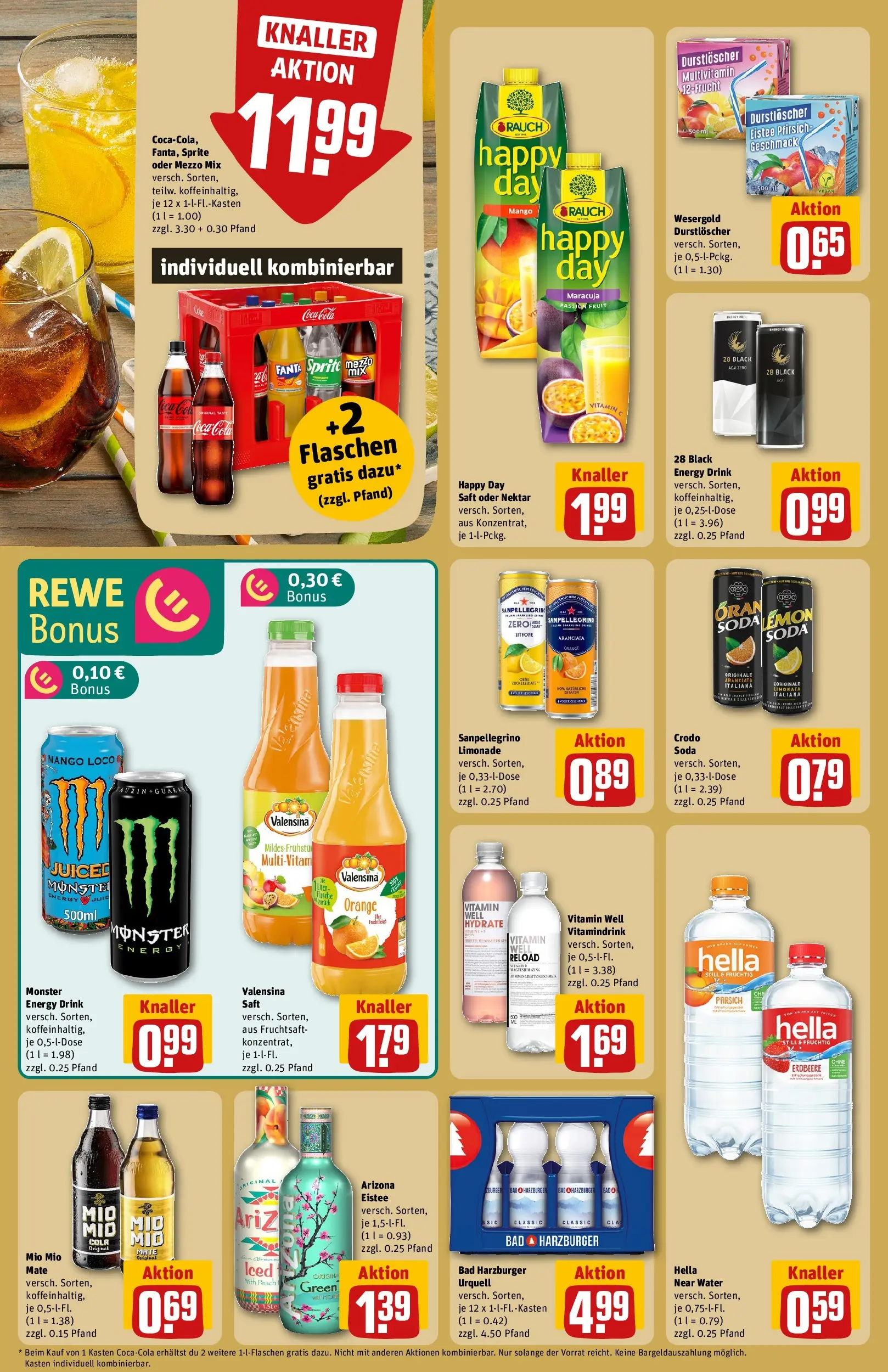 REWE Prospekt ab 09.03.2026 zum Blättern » Angebote | Seite: 16 | Produkte: Coca cola, Fanta, Valensina, Mango