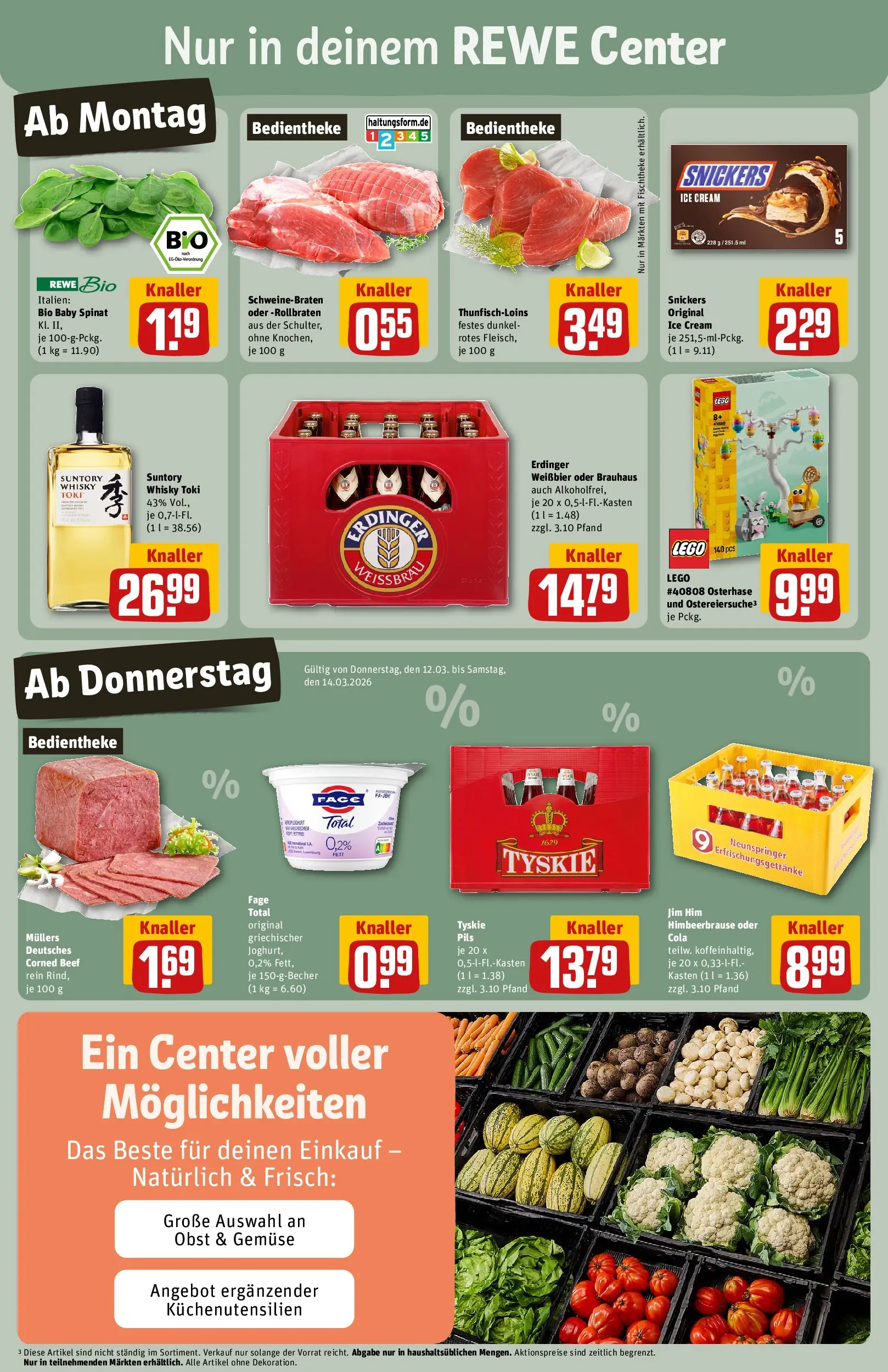 REWE Prospekt ab 09.03.2026 zum Blättern » Angebote | Seite: 3 | Produkte: Whisky, Erdinger, Weißbier, Obst