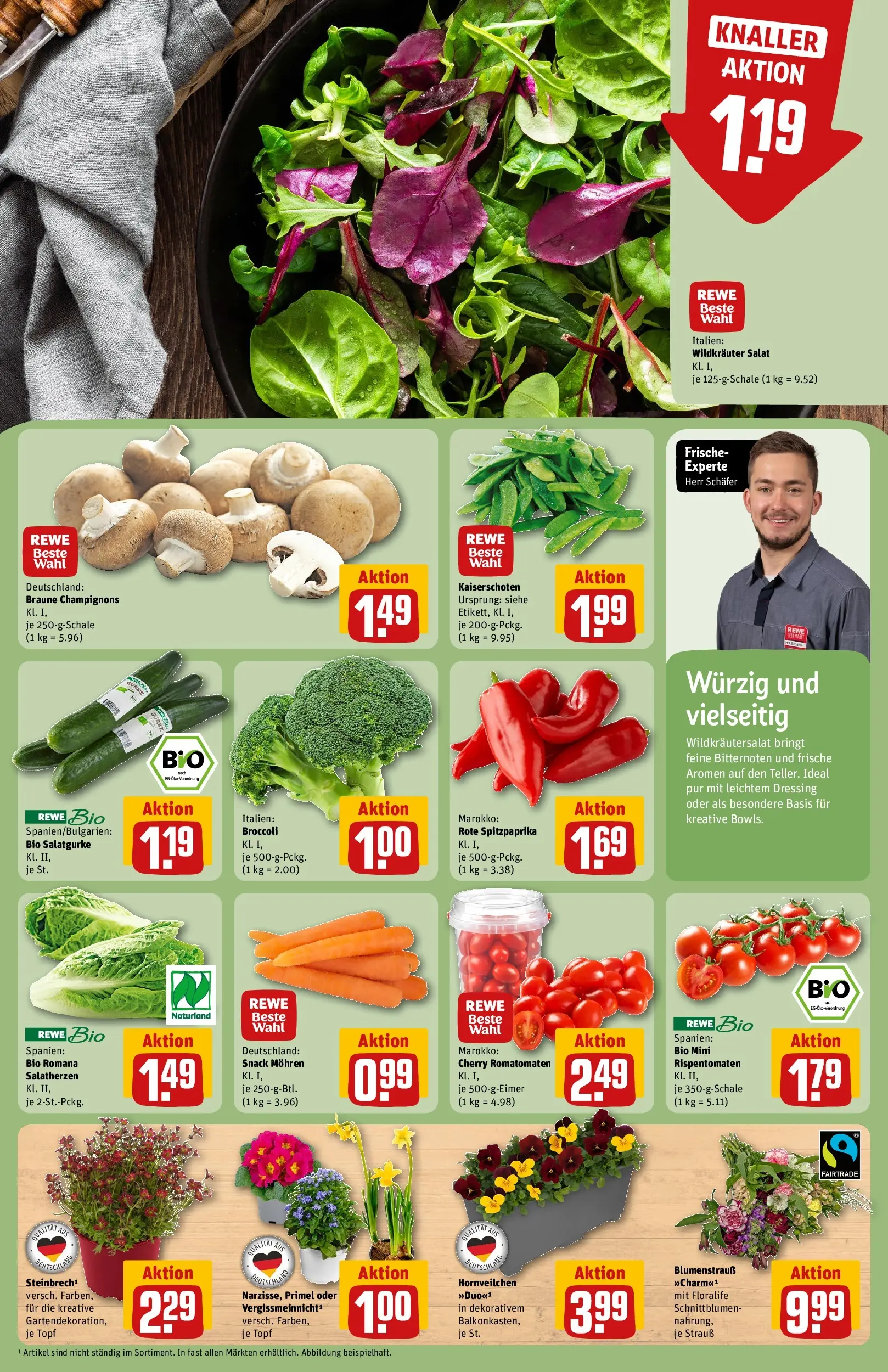 REWE Prospekt ab 09.03.2026 zum Blättern » Angebote | Seite: 7 | Produkte: Dressing, Mohren, Champignons, Salat