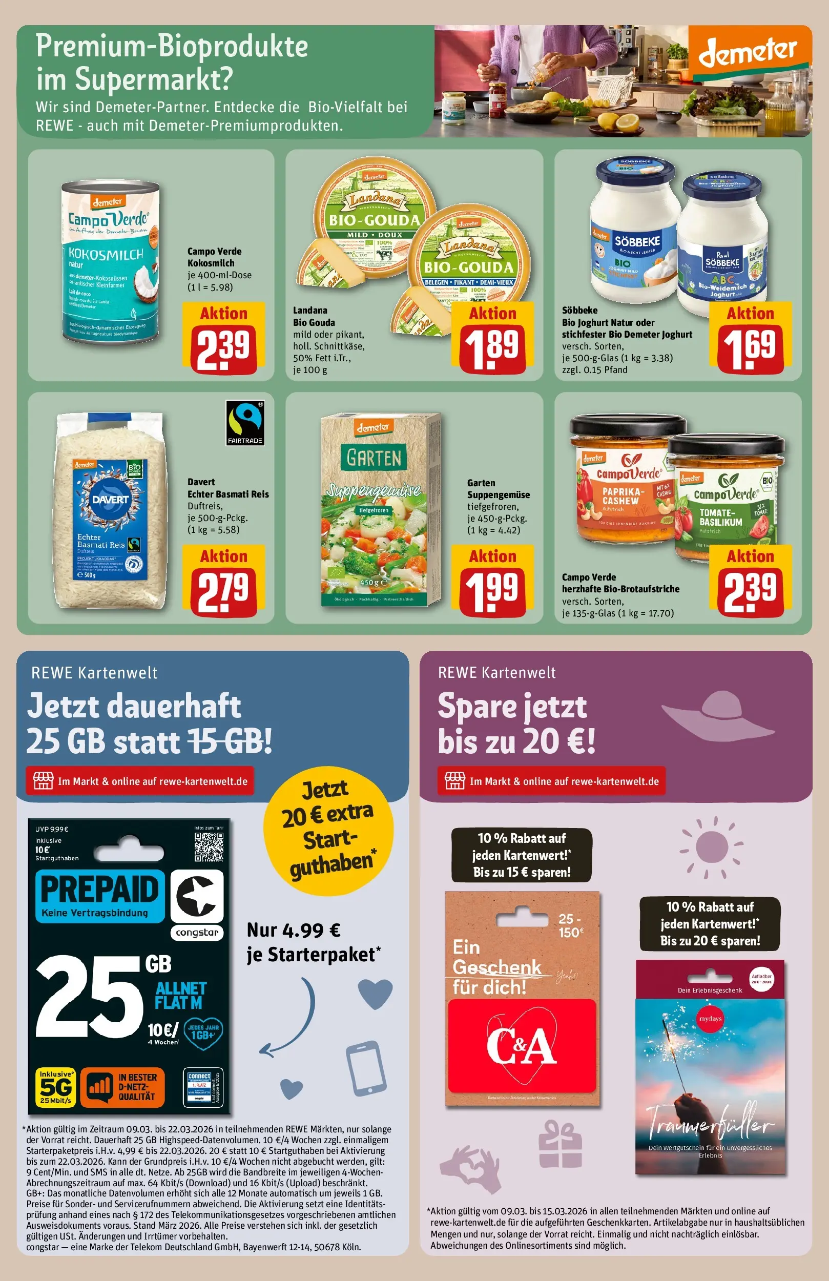 REWE Prospekt ab 09.03.2026 zum Blättern » Angebote | Seite: 29 | Produkte: Joghurt, Gouda, Paprika, Reis