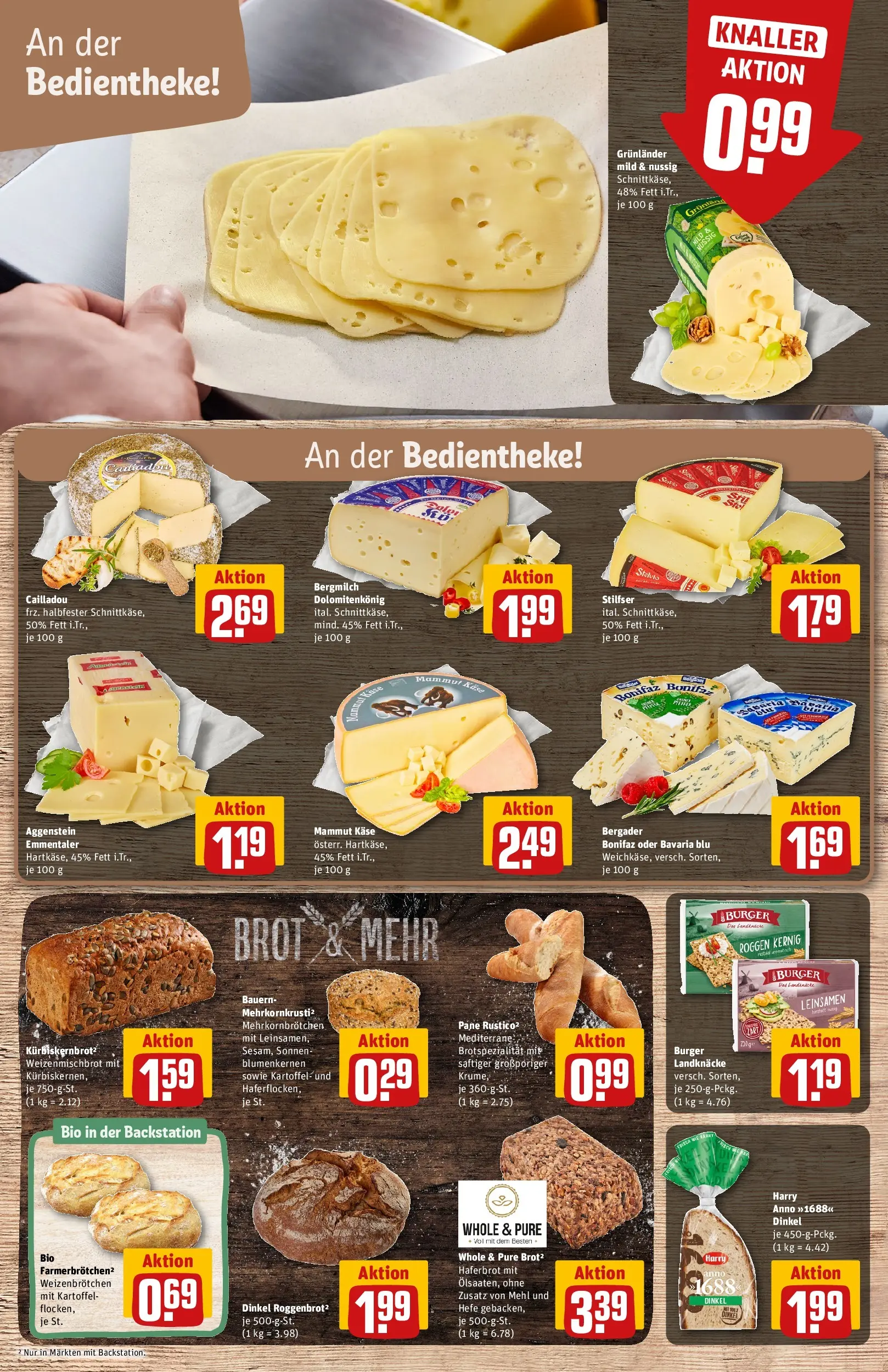 REWE Prospekt ab 09.03.2026 zum Blättern » Angebote | Seite: 11 | Produkte: Mehl, Käse, Burger, Brot