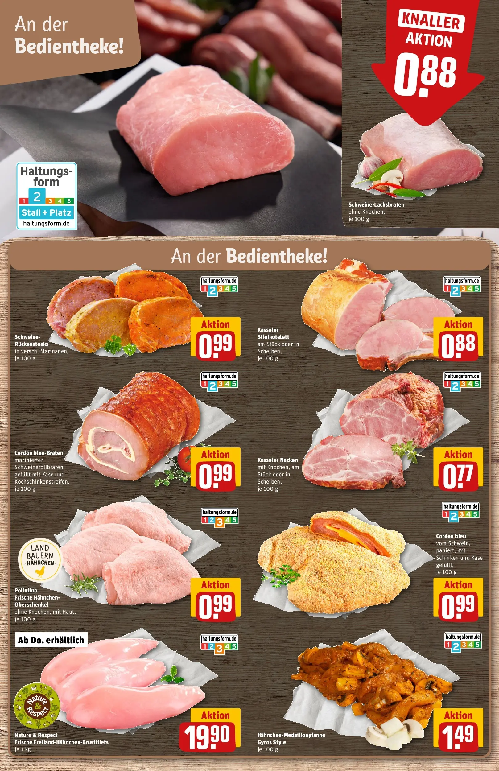 REWE Prospekt ab 09.03.2026 zum Blättern » Angebote | Seite: 8 | Produkte: Hahnchen, Käse, Kasseler nacken, Schinken