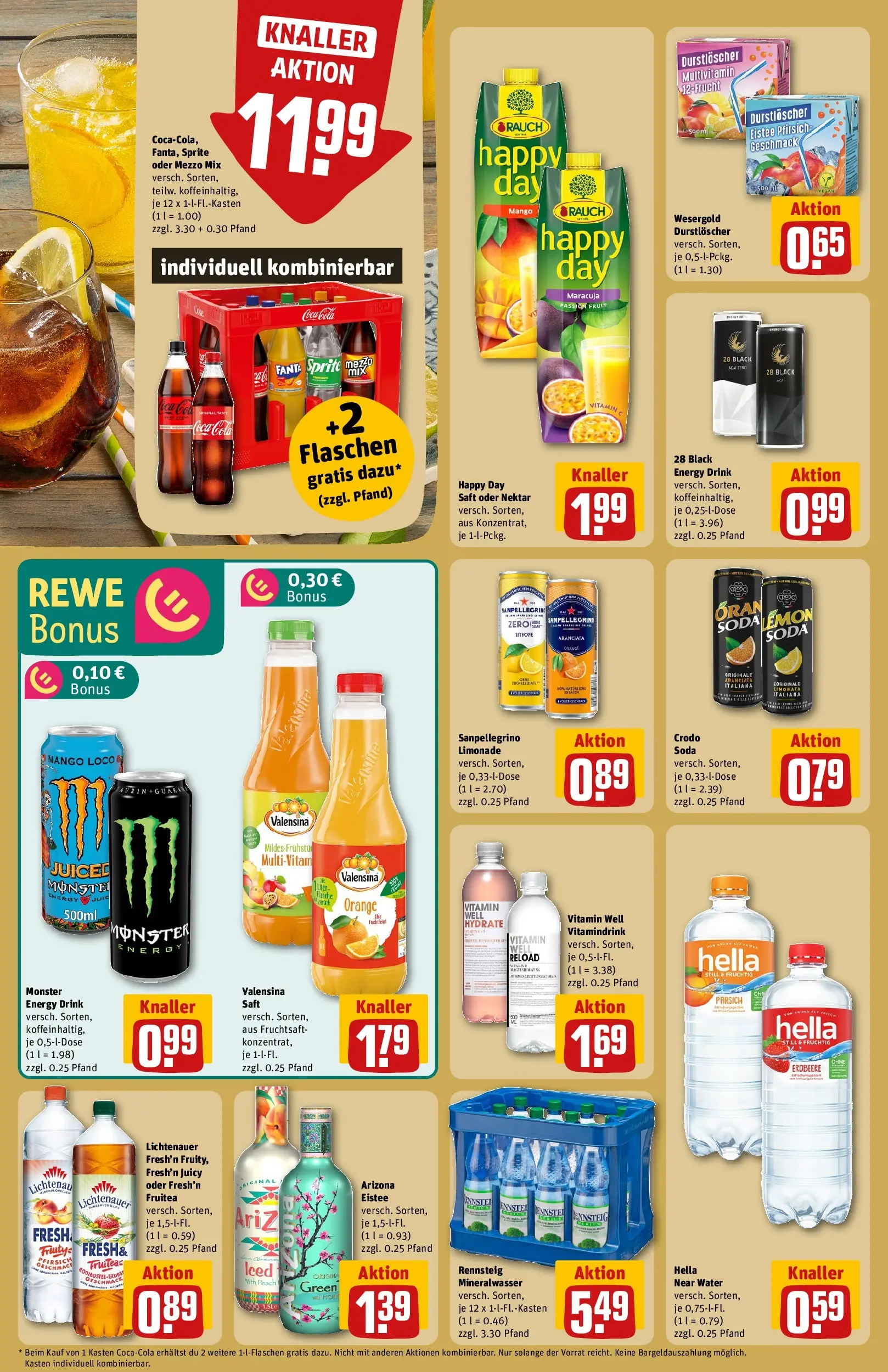 REWE Prospekt ab 09.03.2026 zum Blättern » Angebote | Seite: 16 | Produkte: Durstloscher, Mineralwasser, Mango, Oder mezzo mix
