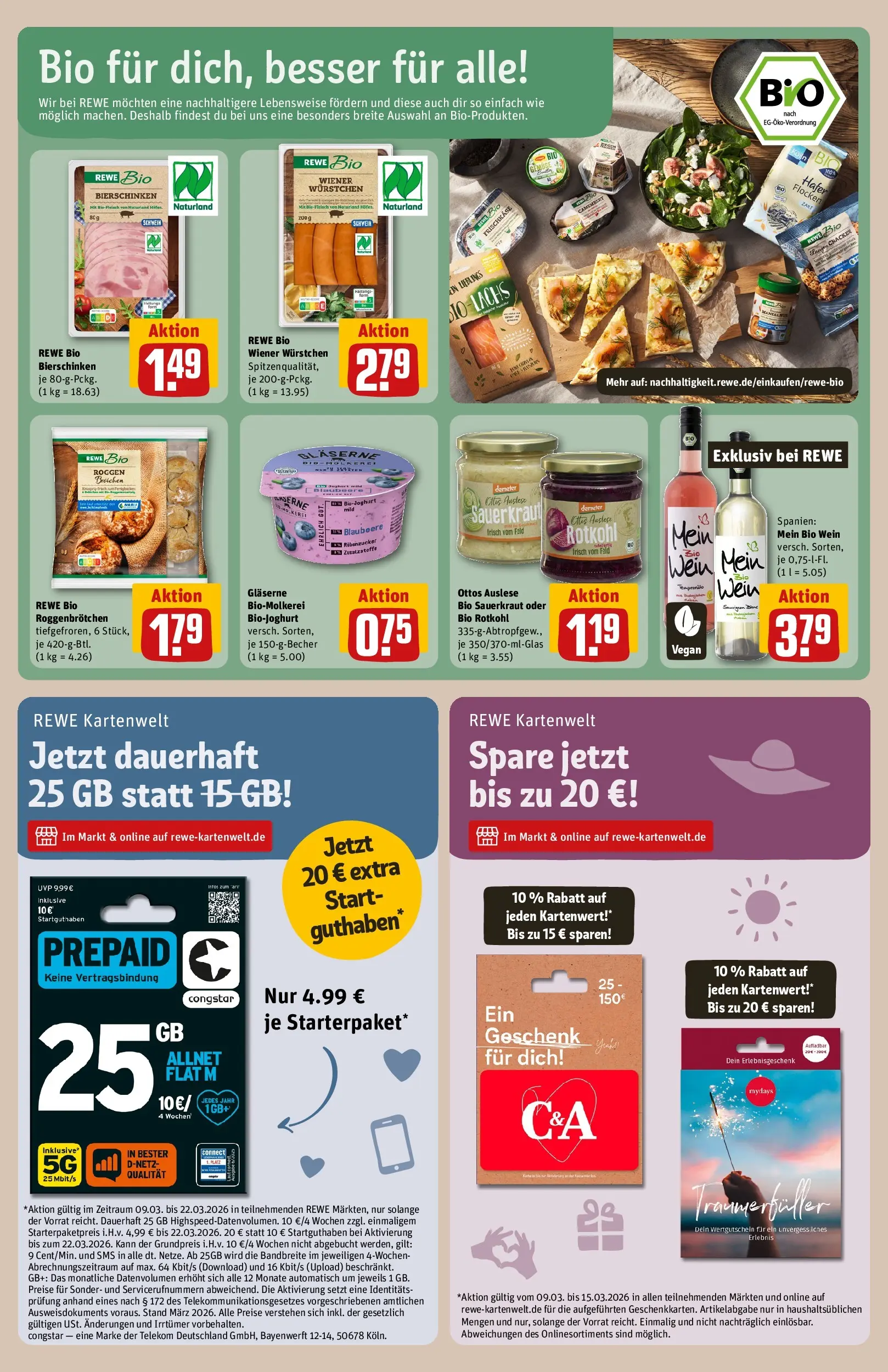 REWE Prospekt ab 09.03.2026 zum Blättern » Angebote | Seite: 23 | Produkte: Rotkohl, Wein, Flocken, Frischkase