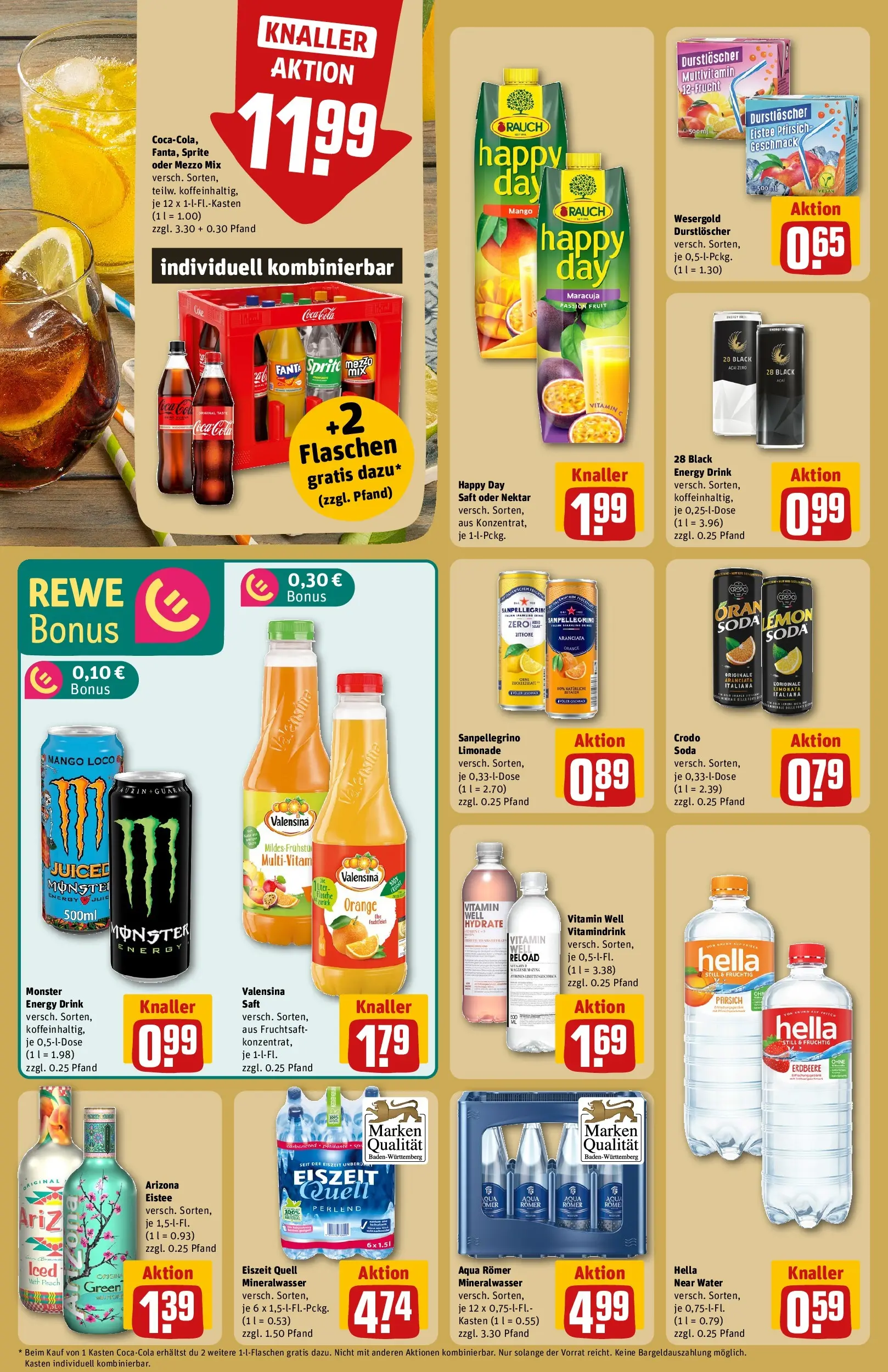REWE Prospekt ab 09.03.2026 zum Blättern » Angebote | Seite: 16 | Produkte: Durstloscher, Mango, Saft, Oder mezzo mix