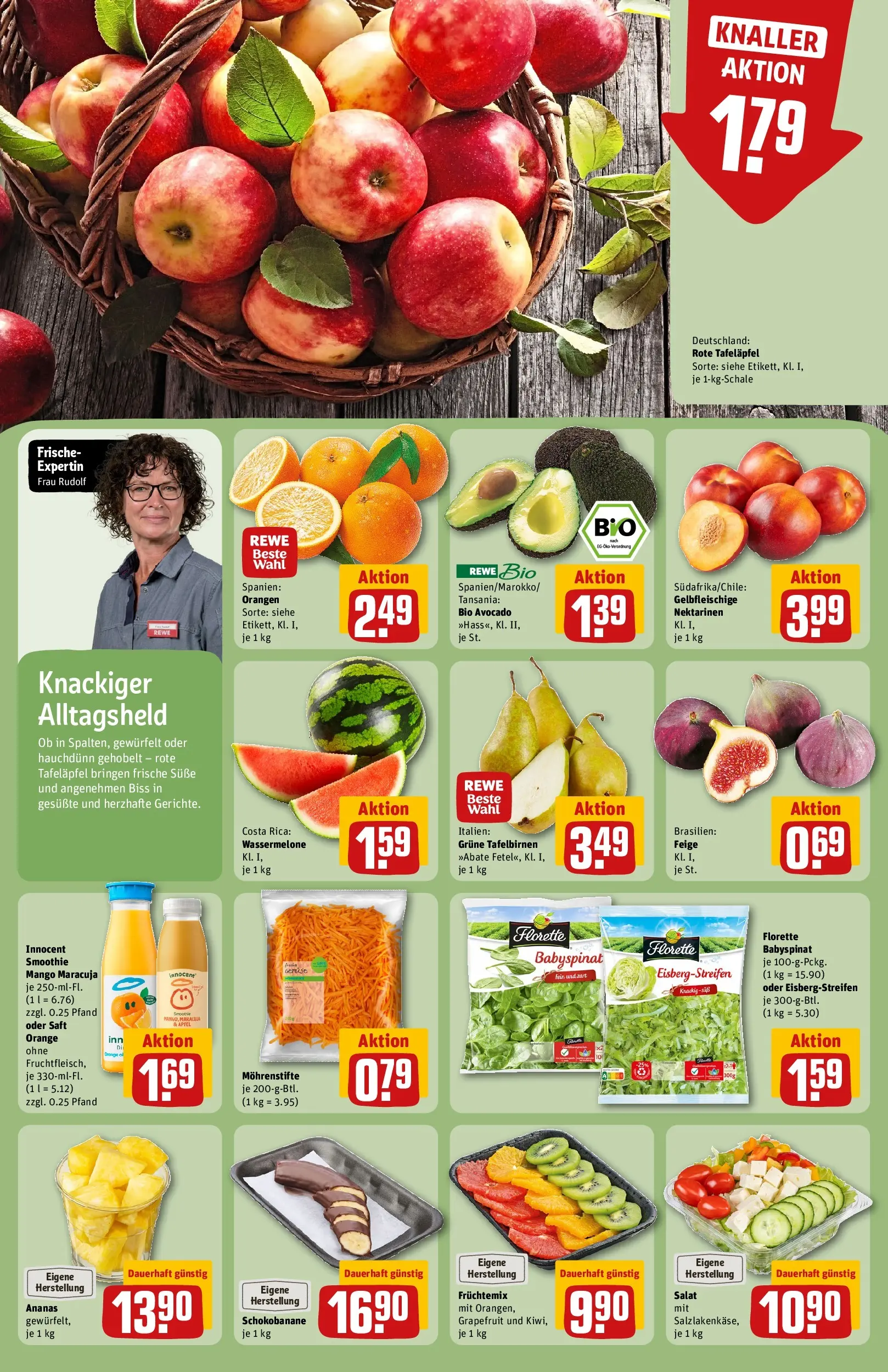 REWE Prospekt ab 09.03.2026 zum Blättern » Angebote | Seite: 6 | Produkte: Nektarinen, Ananas, Saft, Salat