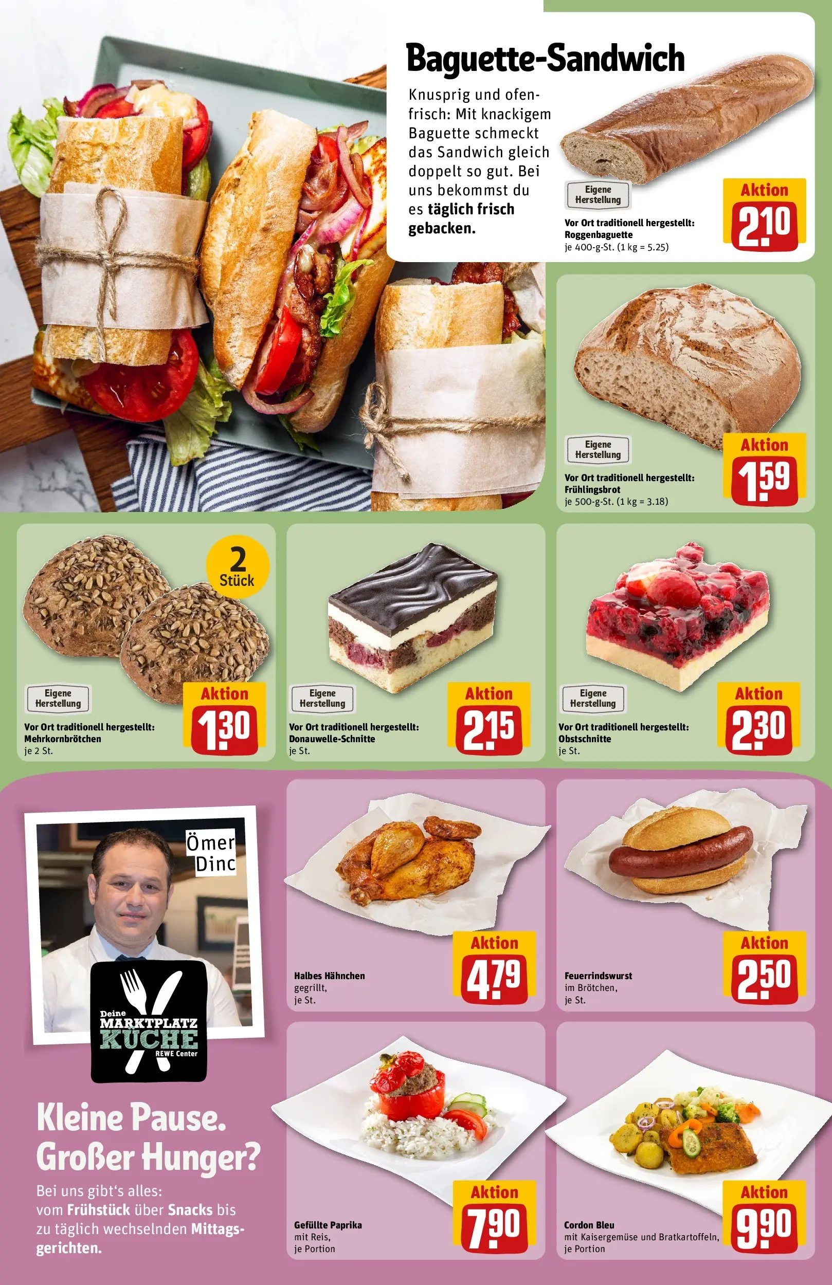 REWE Prospekt ab 09.03.2026 zum Blättern » Angebote | Seite: 13 | Produkte: Ofen, Hahnchen, Küche, Baguette