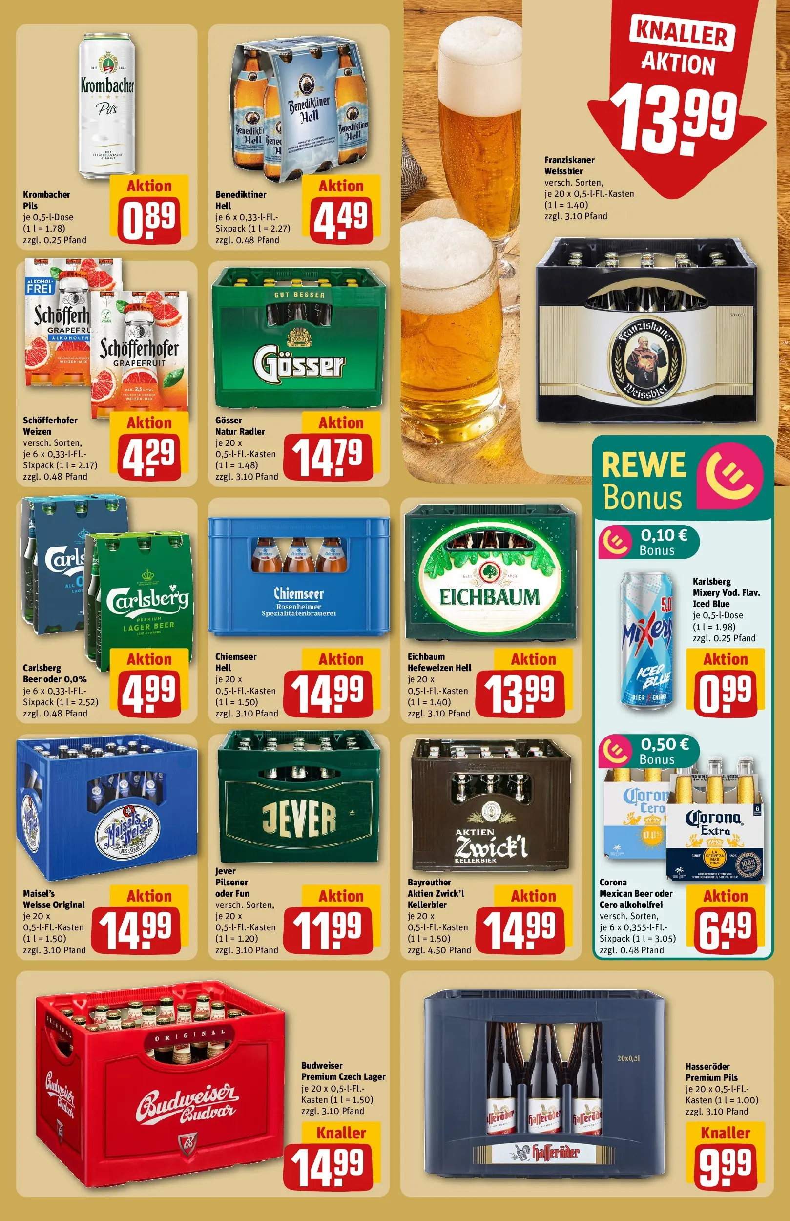 REWE Prospekt ab 09.03.2026 zum Blättern » Angebote | Seite: 17 | Produkte: Carlsberg, Pils, Radler, Krombacher