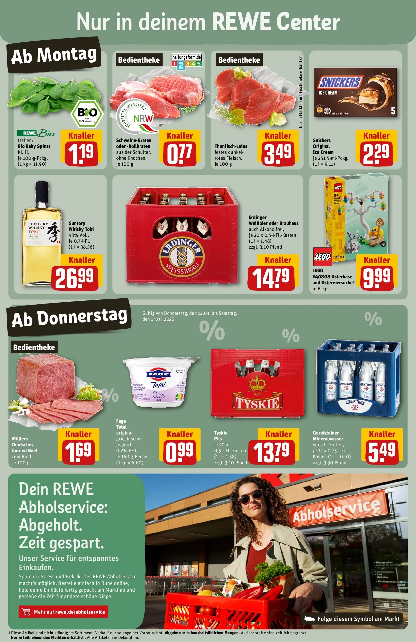 REWE Prospekt ab 09.03.2026 zum Blättern » Angebote | Seite: 3 | Produkte: Weißbier, Pils, Mineralwasser, Snickers