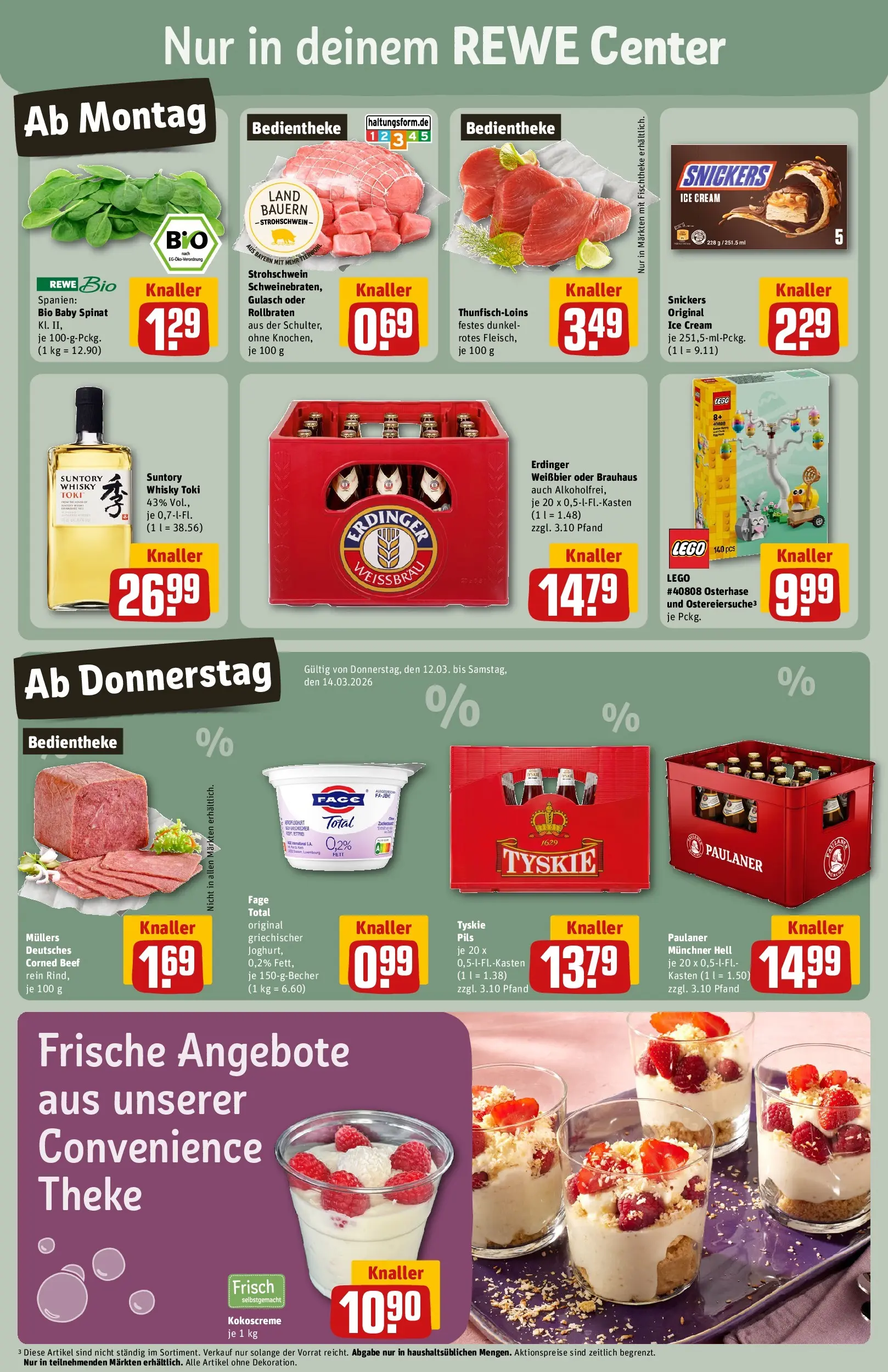 REWE Prospekt ab 09.03.2026 zum Blättern » Angebote | Seite: 3 | Produkte: Whisky, Pils, Snickers, Paulaner