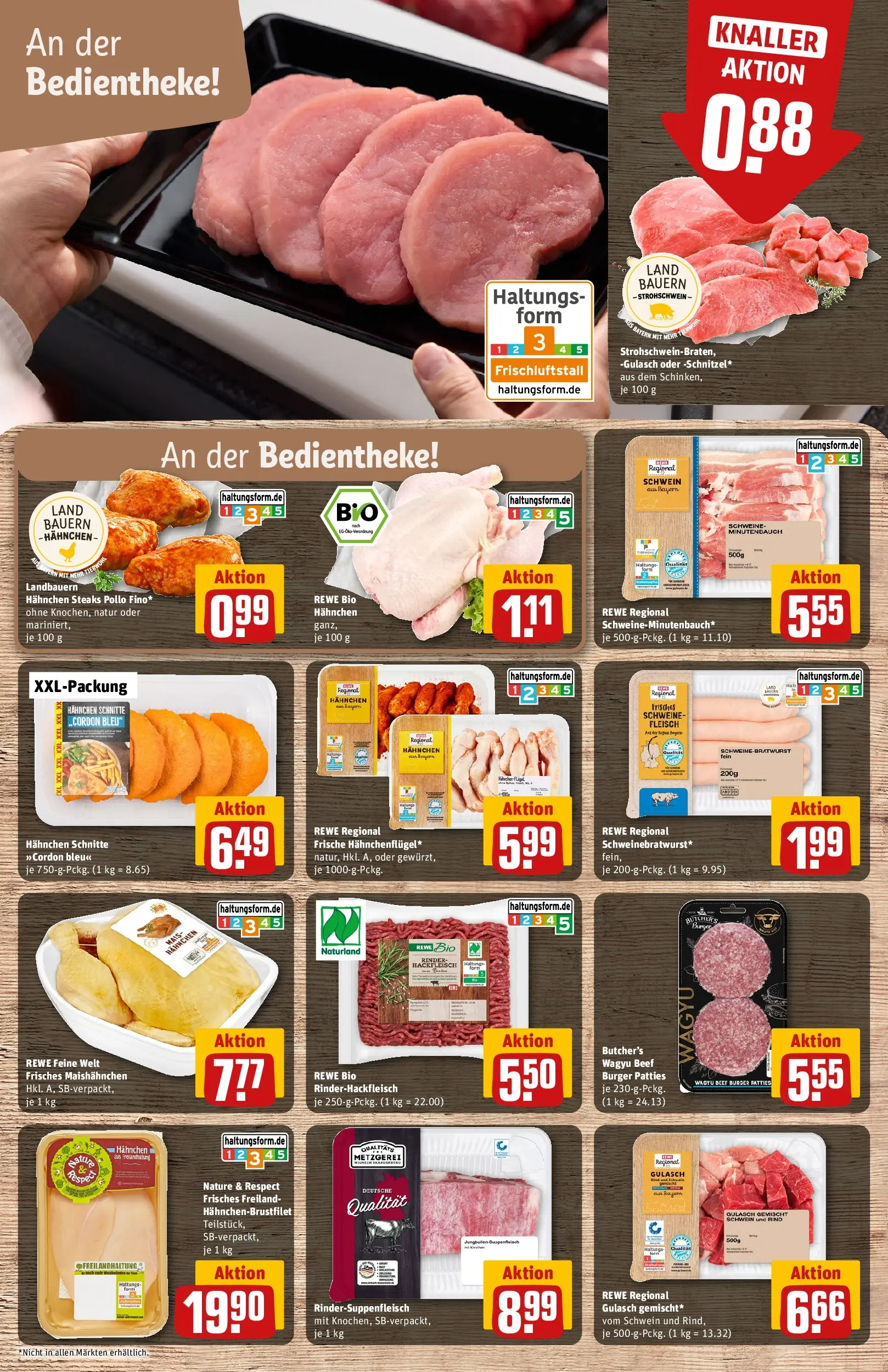 REWE Prospekt ab 09.03.2026 zum Blättern » Angebote | Seite: 8 | Produkte: Hahnchen, Burger, Gulasch, Fleisch
