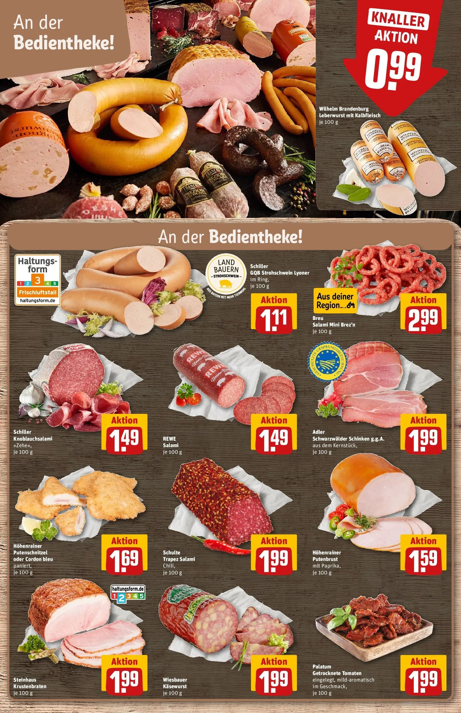 REWE Prospekt ab 09.03.2026 zum Blättern » Angebote | Seite: 10 | Produkte: Tomaten, Paprika, Putenschnitzel, Salami