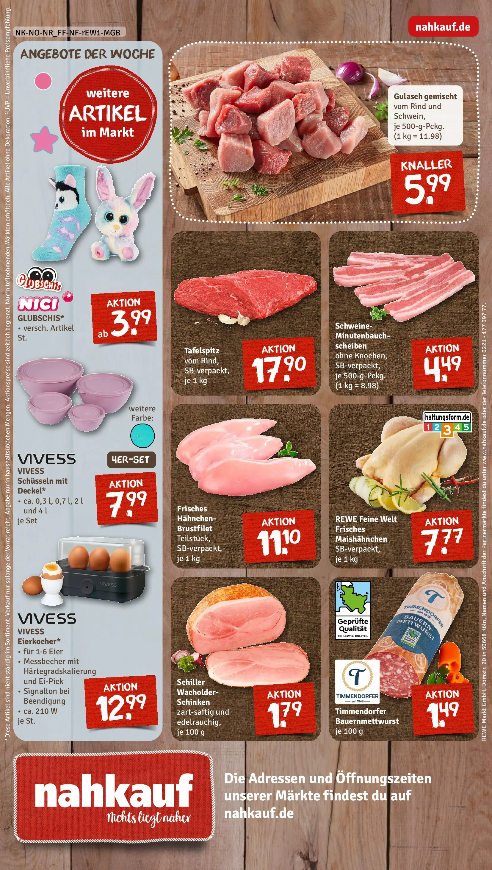 REWE Prospekt ab 09.03.2026 zum Blättern » Angebote | Seite: 12 | Produkte: Hahnchen, Eier, Gulasch, Schinken