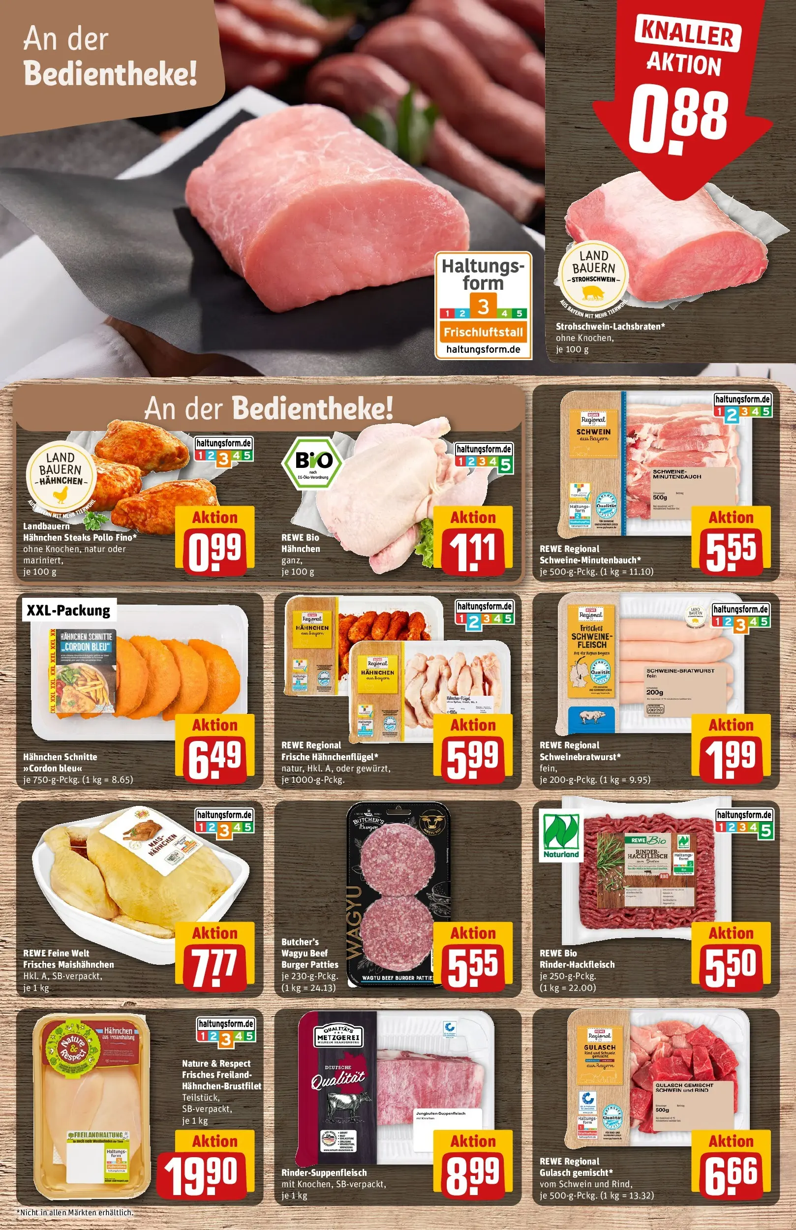 REWE Prospekt ab 09.03.2026 zum Blättern » Angebote | Seite: 8 | Produkte: Hahnchen, Gulasch, Fleisch, Hackfleisch