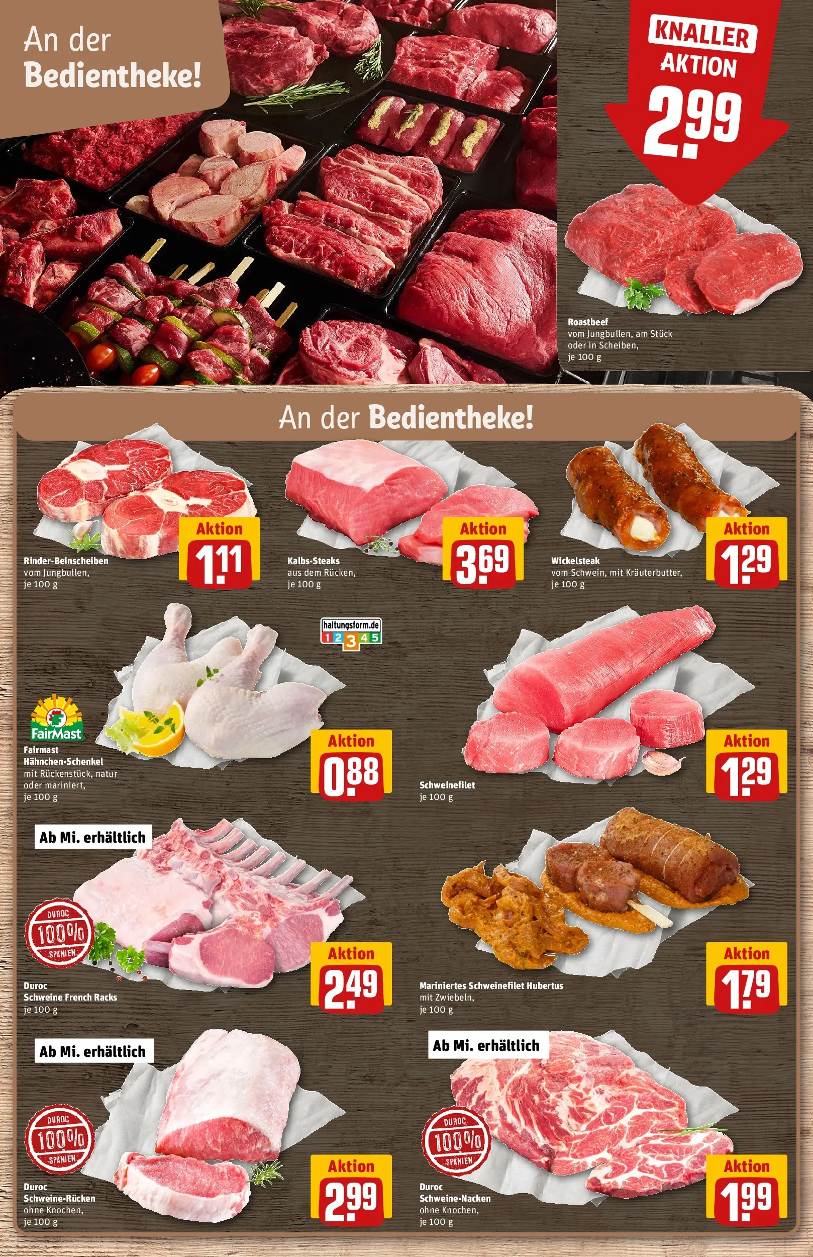 REWE Prospekt ab 09.03.2026 zum Blättern » Angebote | Seite: 9 | Produkte: Hahnchenschenkel, Schweinenacken, Roastbeef, Schweinerucken
